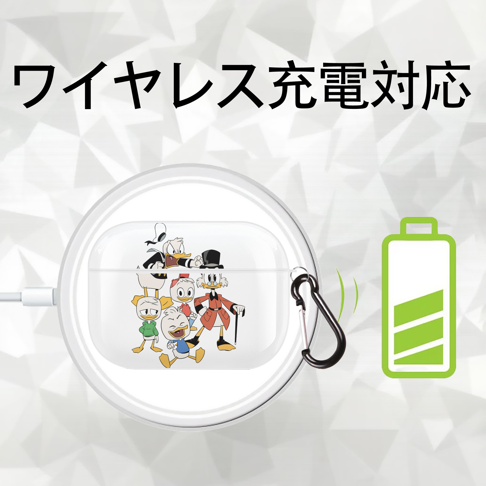ミッキーマウス Mickey Mouse 【AirPods Pro用】ハードシェル保護ケース 耐衝撃・防指紋・カラビナ付き商品仕様