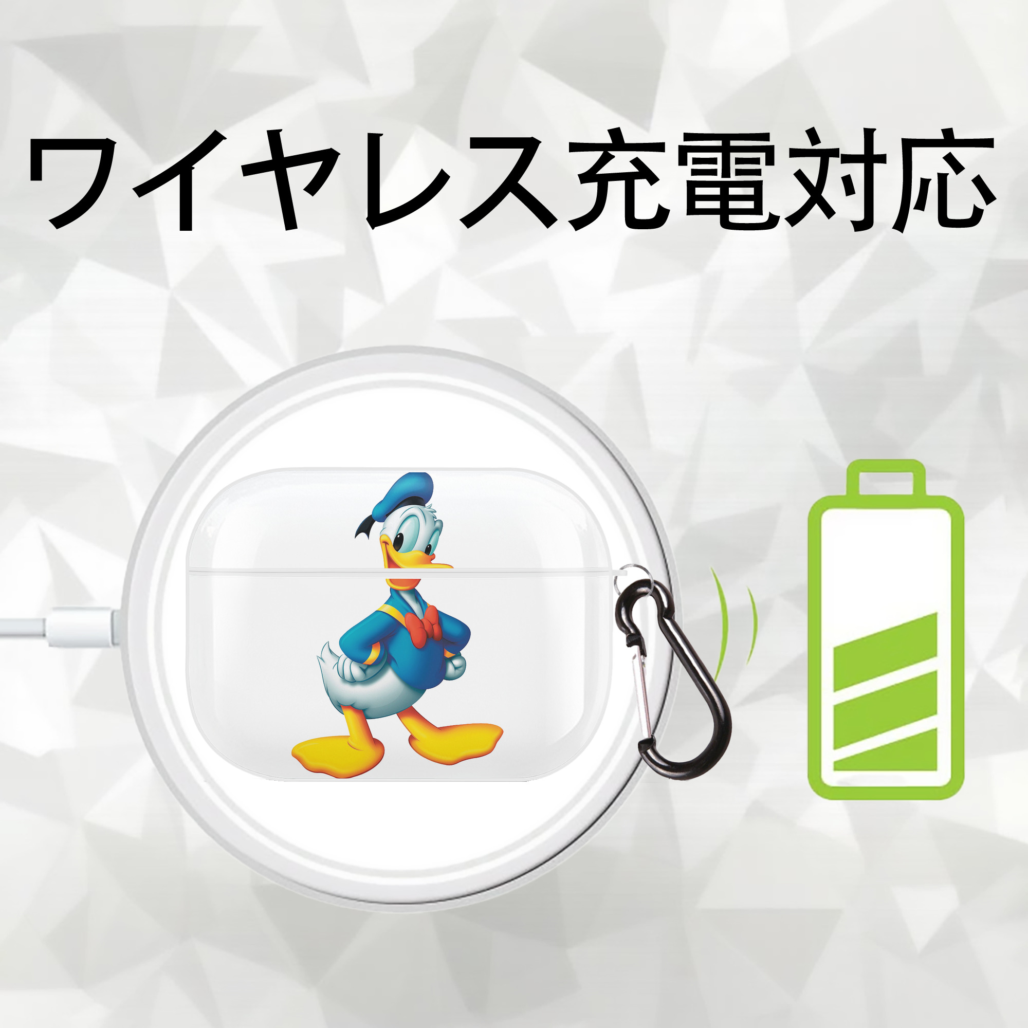 ミッキーマウス Mickey Mouse 【AirPods Pro用】ハードシェル保護ケース 耐衝撃・防指紋・カラビナ付き商品仕様