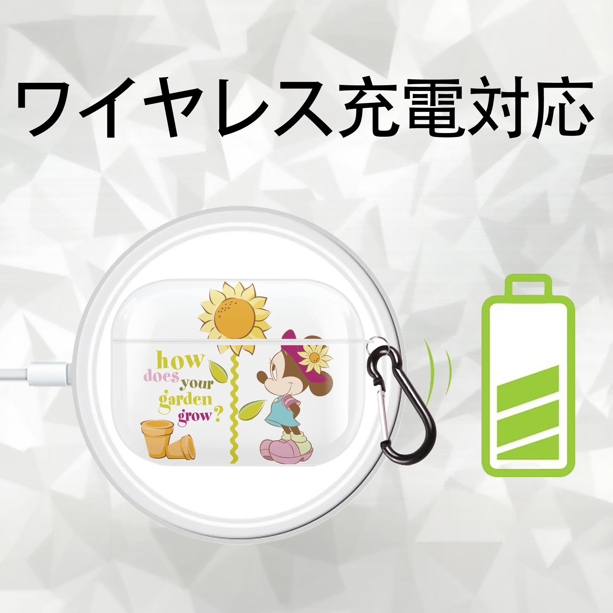 ミッキーマウス Mickey Mouse 【AirPods Pro用】ハードシェル保護ケース 耐衝撃・防指紋・カラビナ付き商品仕様