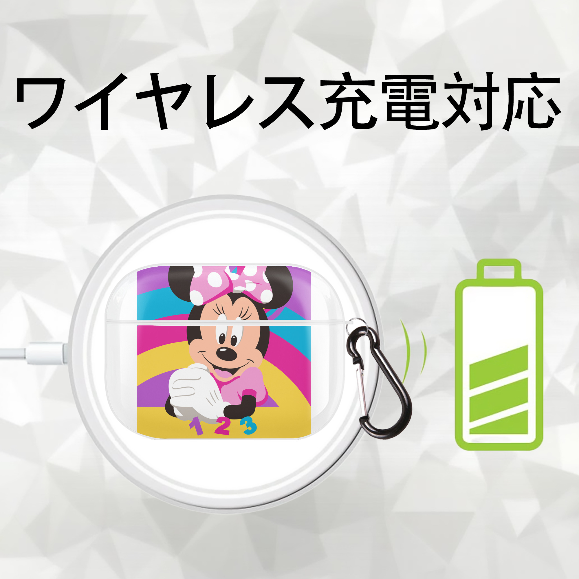 ミッキーマウス Mickey Mouse 【AirPods Pro用】ハードシェル保護ケース 耐衝撃・防指紋・カラビナ付き商品仕様