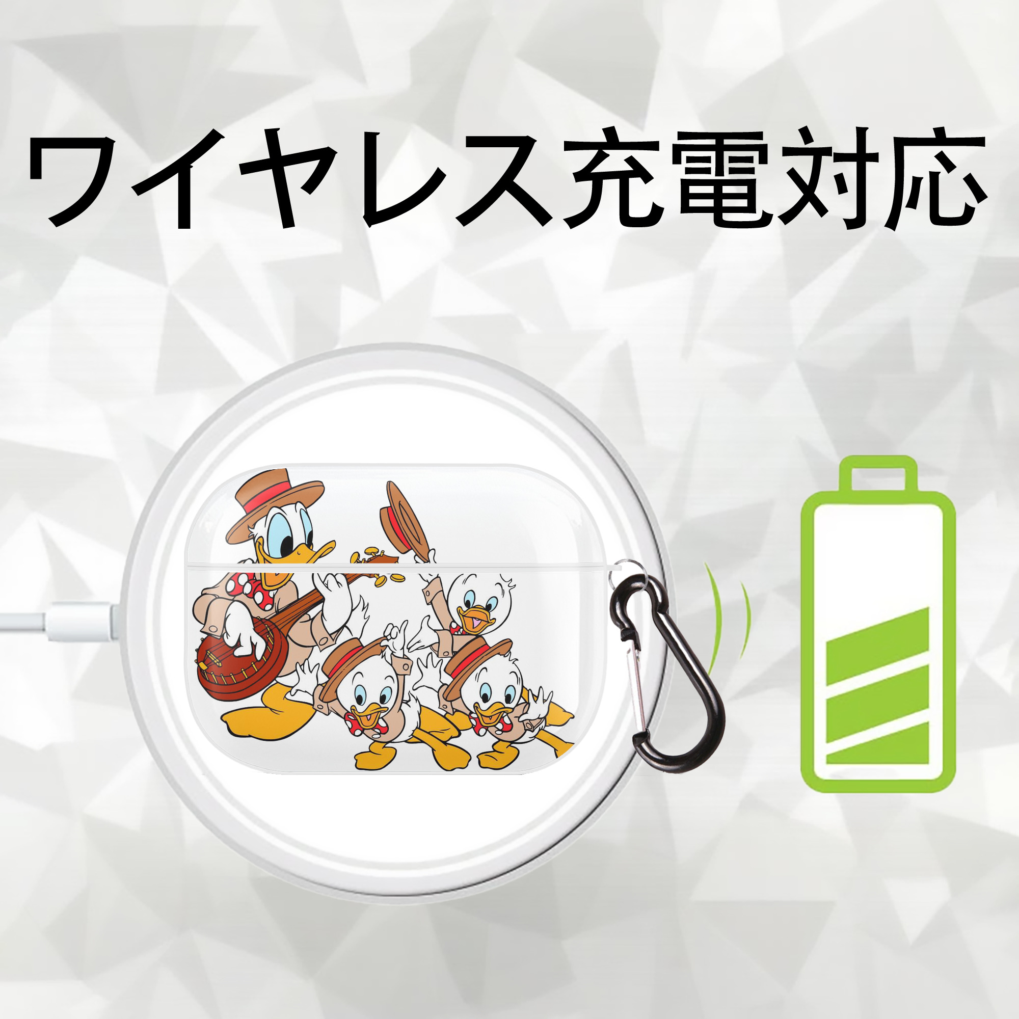 ミッキーマウス Mickey Mouse 【AirPods Pro用】ハードシェル保護ケース 耐衝撃・防指紋・カラビナ付き商品仕様