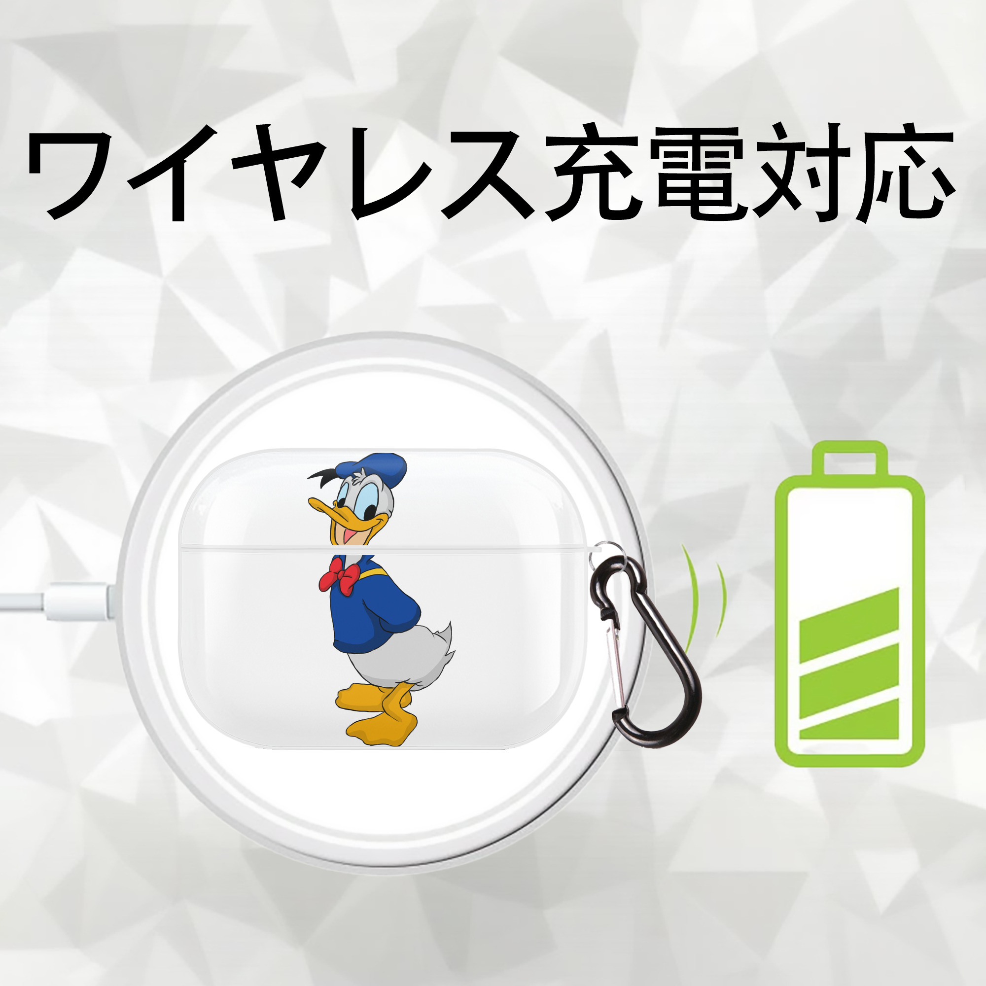 ミッキーマウス Mickey Mouse 【AirPods Pro用】ハードシェル保護ケース 耐衝撃・防指紋・カラビナ付き商品仕様