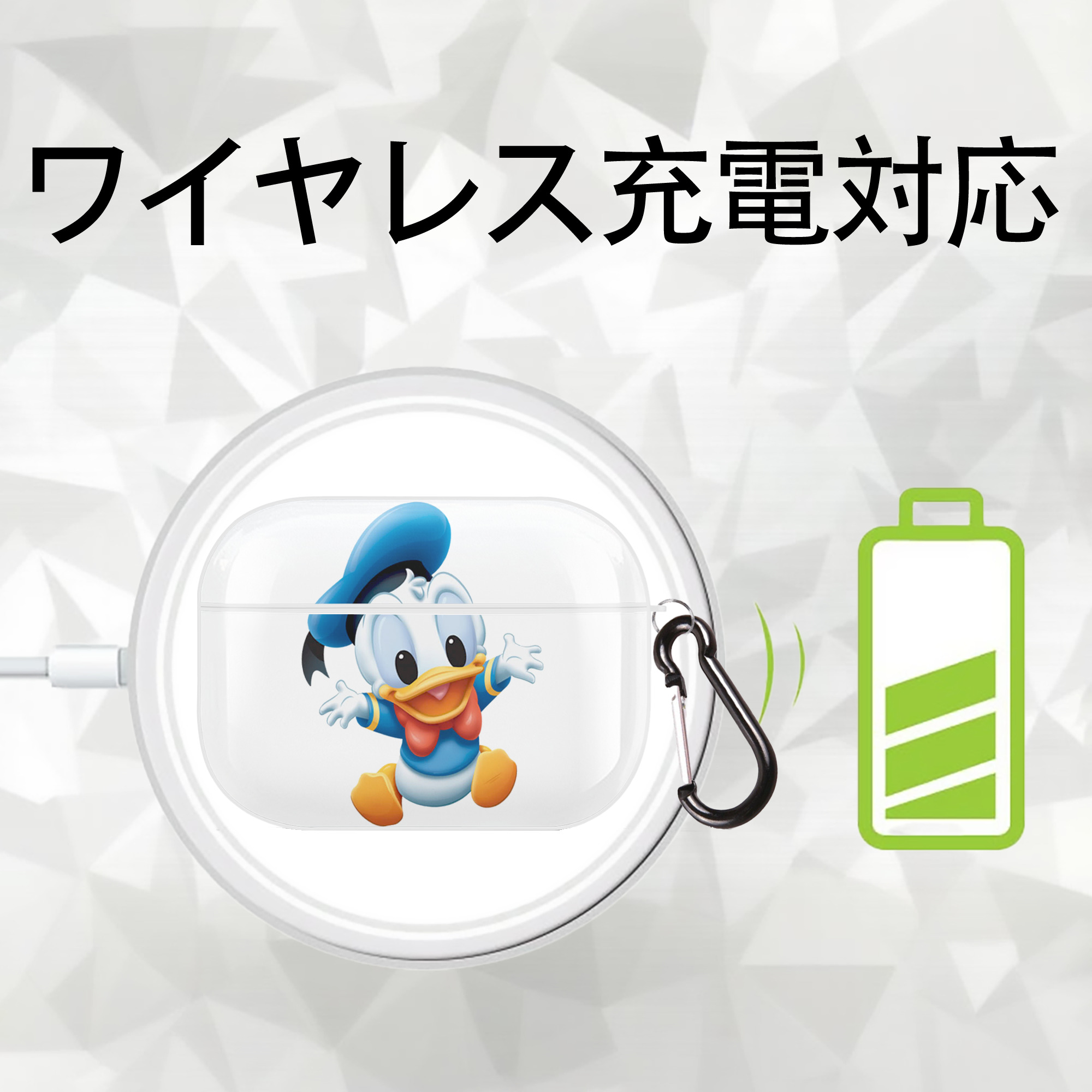 ミッキーマウス Mickey Mouse 【AirPods Pro用】ハードシェル保護ケース 耐衝撃・防指紋・カラビナ付き商品仕様