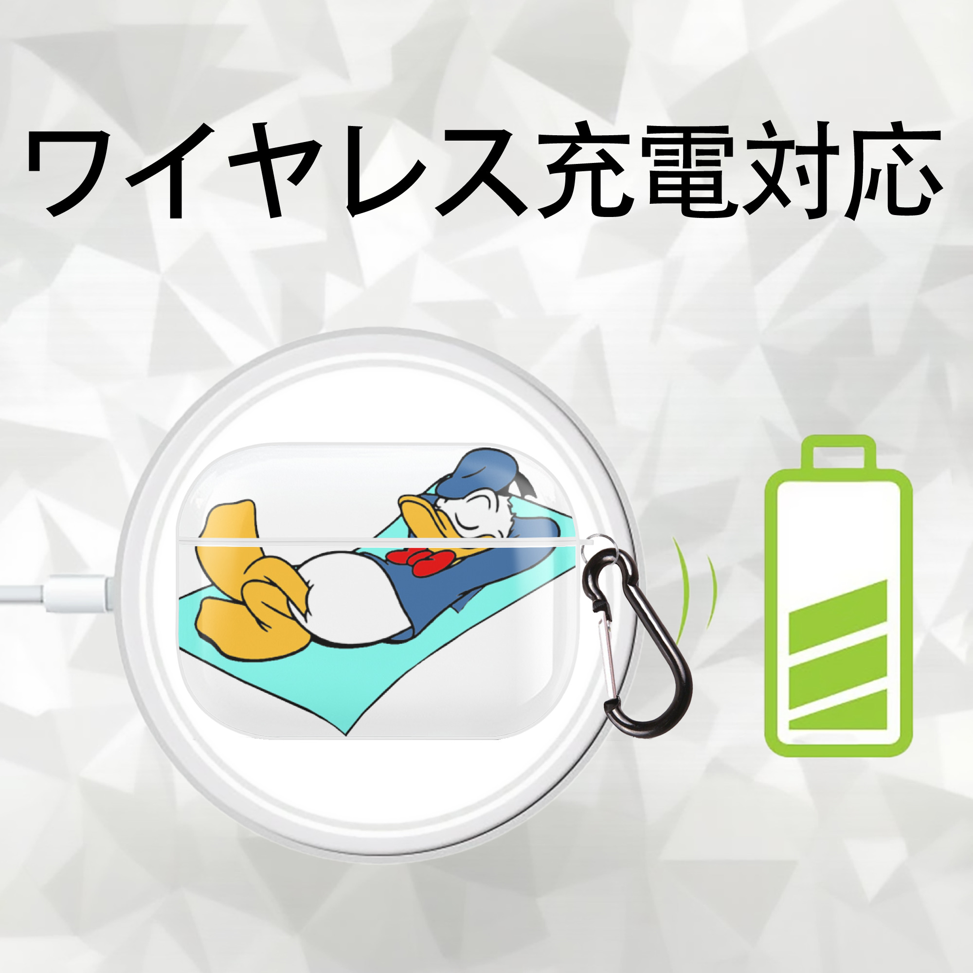 ミッキーマウス Mickey Mouse 【AirPods Pro用】ハードシェル保護ケース 耐衝撃・防指紋・カラビナ付き商品仕様