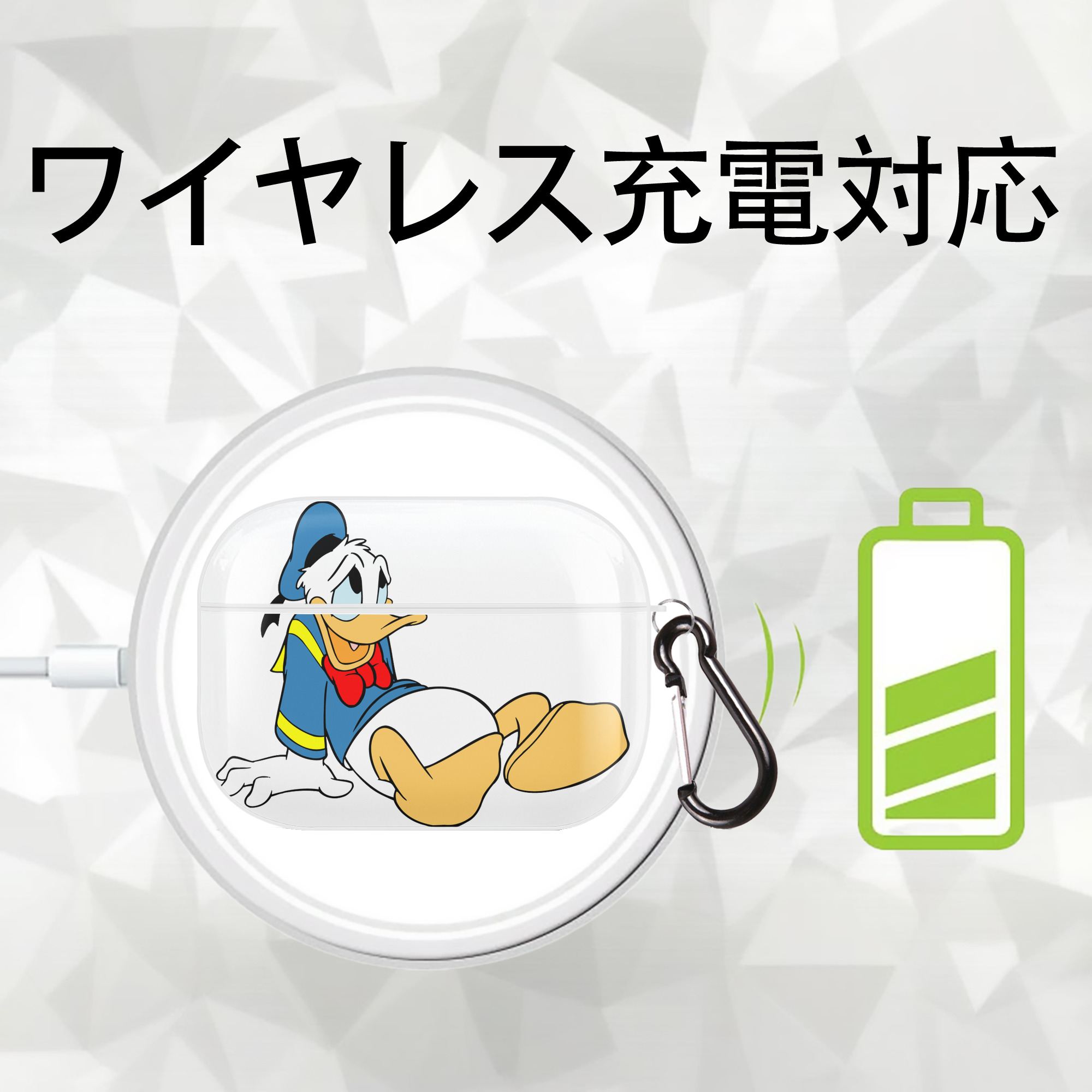 ミッキーマウス Mickey Mouse 【AirPods Pro用】ハードシェル保護ケース 耐衝撃・防指紋・カラビナ付き商品仕様