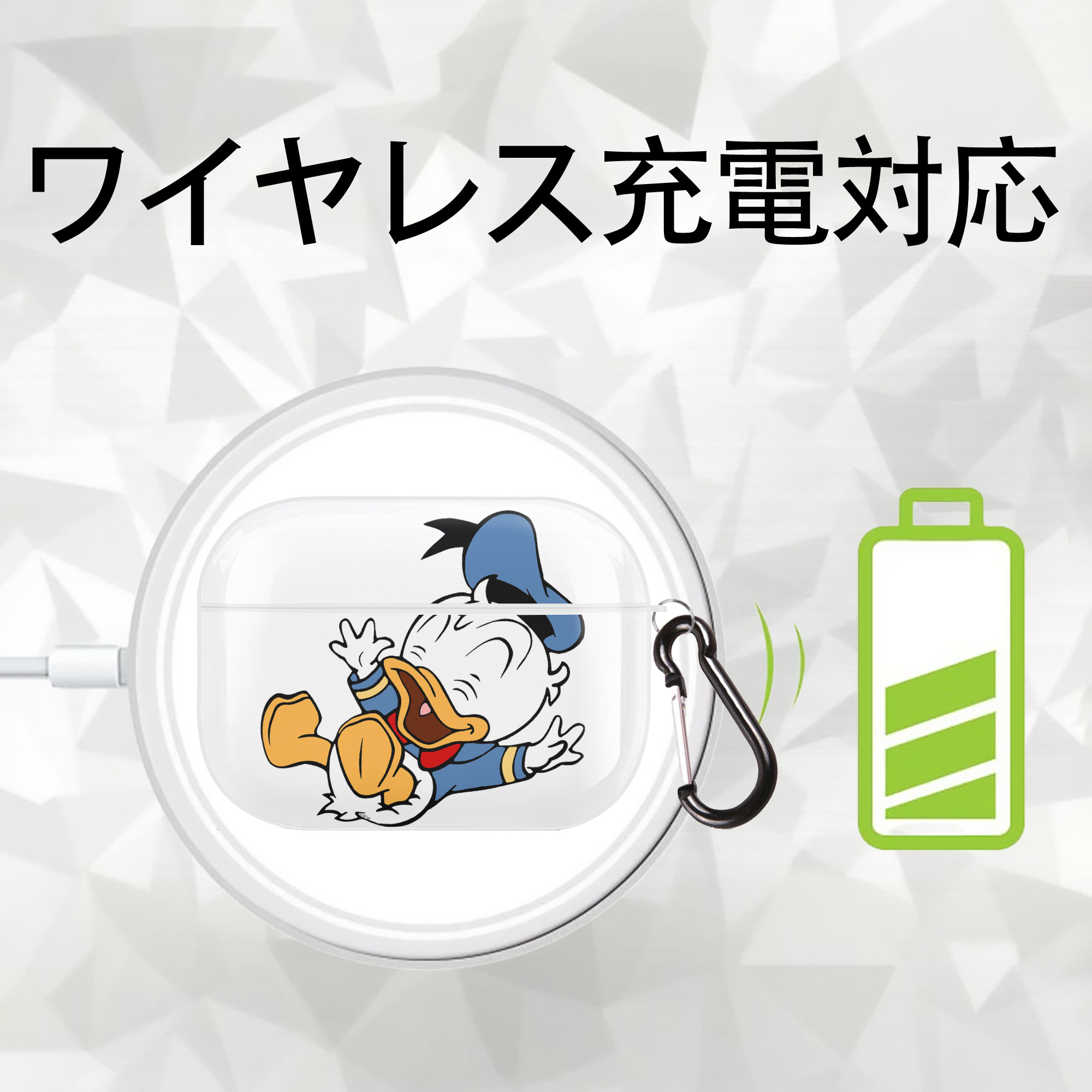 ミッキーマウス Mickey Mouse 【AirPods Pro用】ハードシェル保護ケース 耐衝撃・防指紋・カラビナ付き商品仕様