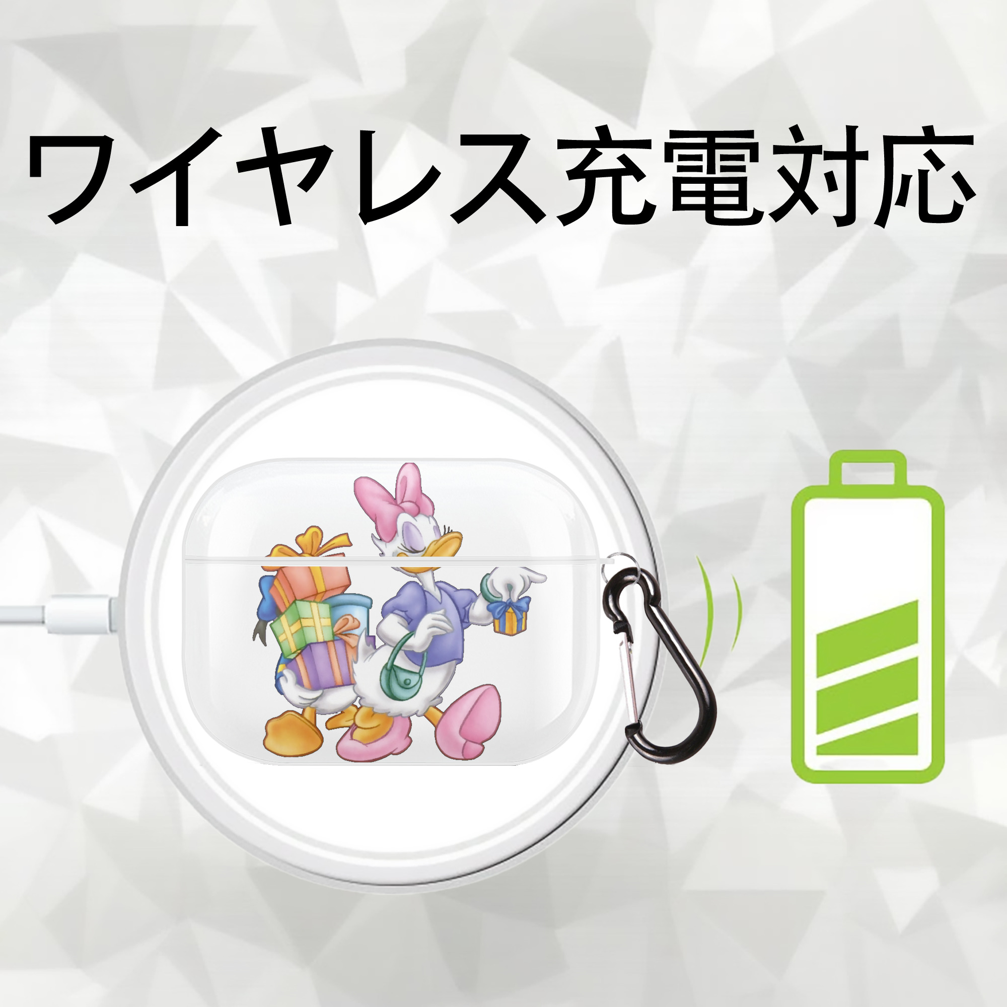 ミッキーマウス Mickey Mouse 【AirPods Pro用】ハードシェル保護ケース 耐衝撃・防指紋・カラビナ付き商品仕様