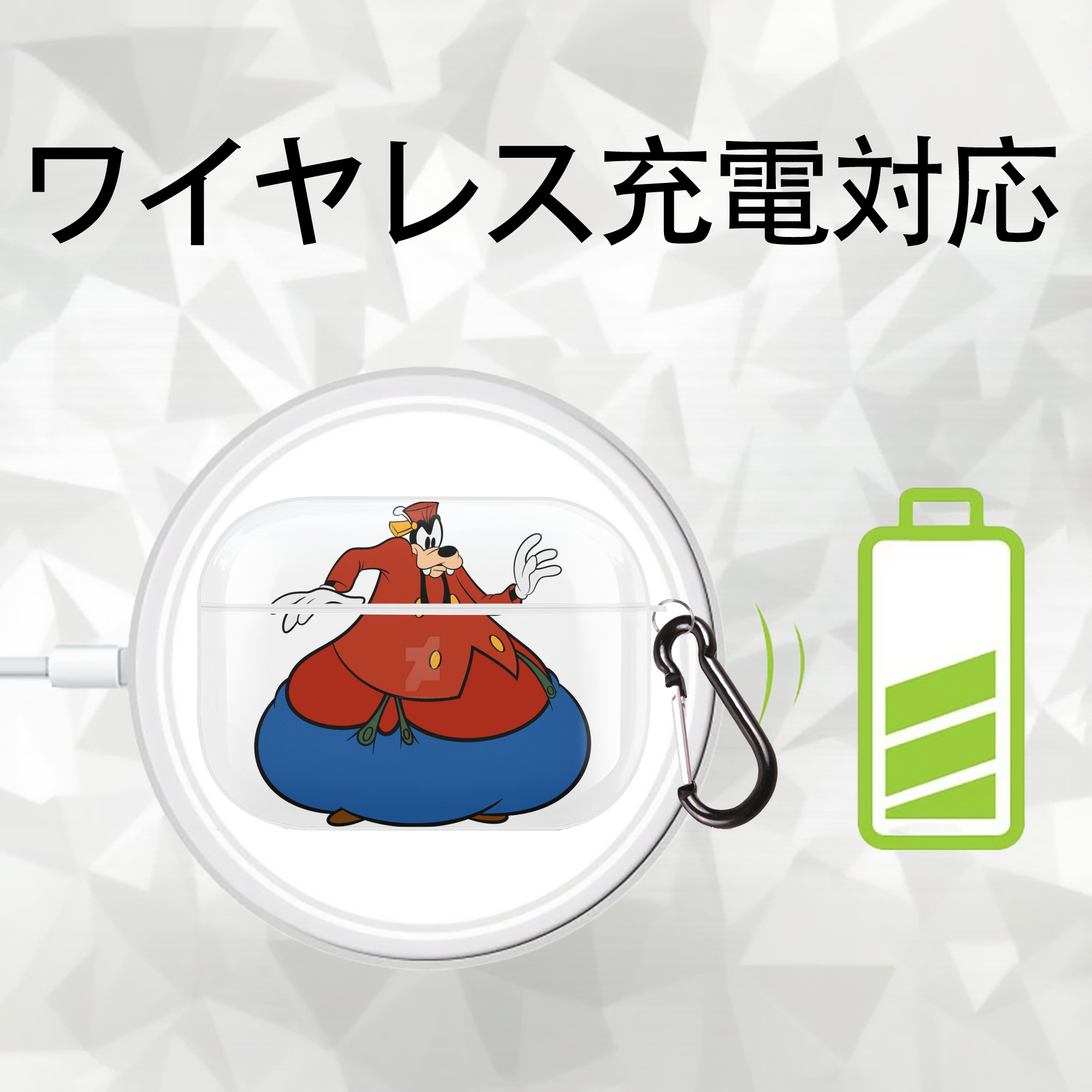 ミッキーマウス Mickey Mouse 【AirPods Pro用】ハードシェル保護ケース 耐衝撃・防指紋・カラビナ付き商品仕様