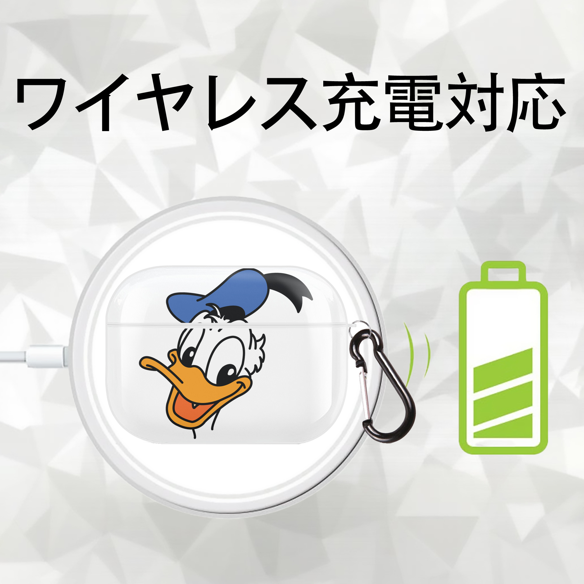 ミッキーマウス Mickey Mouse 【AirPods Pro用】ハードシェル保護ケース 耐衝撃・防指紋・カラビナ付き商品仕様