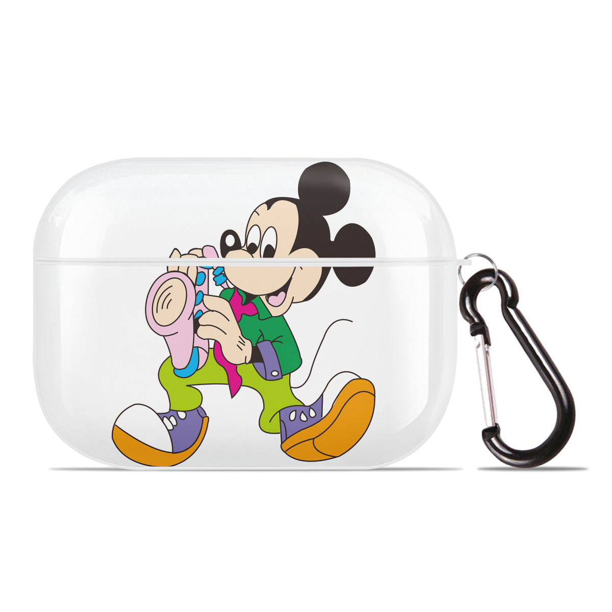 （画像用） ミッキーマウス Mickey Mouse 【AirPods Pro用】ハードシェル保護ケース 耐衝撃・防指紋・カラビナ付き商品仕様