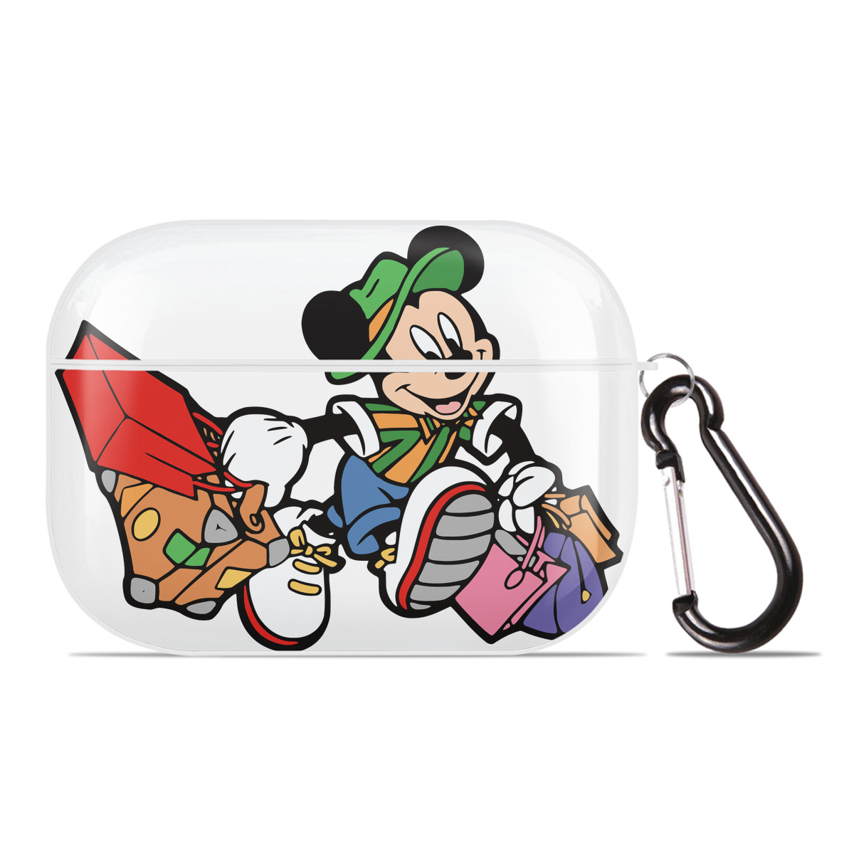 （画像用） ミッキーマウス Mickey Mouse 【AirPods Pro用】ハードシェル保護ケース 耐衝撃・防指紋・カラビナ付き商品仕様