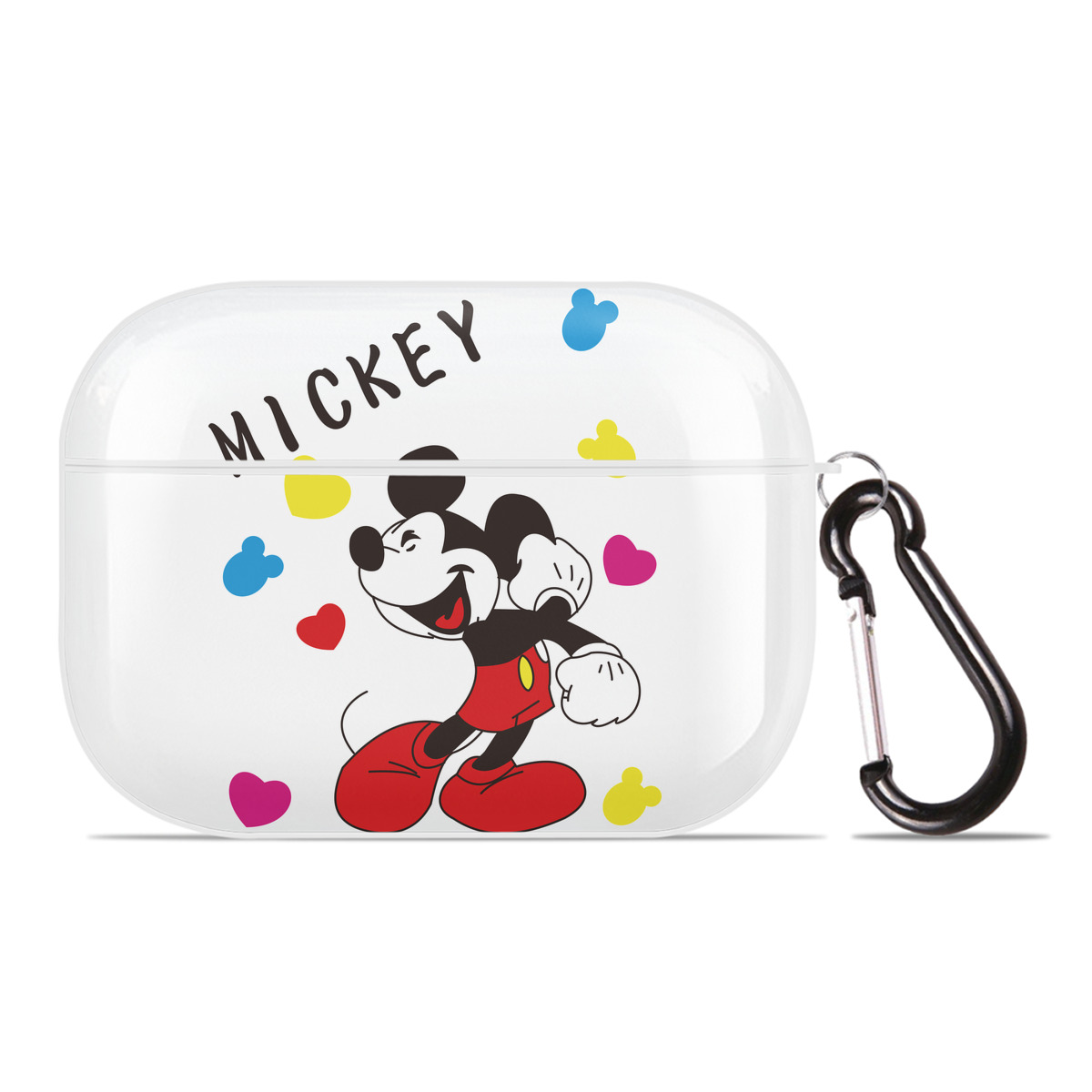 （画像用） ミッキーマウス Mickey Mouse 【AirPods Pro用】ハードシェル保護ケース 耐衝撃・防指紋・カラビナ付き商品仕様