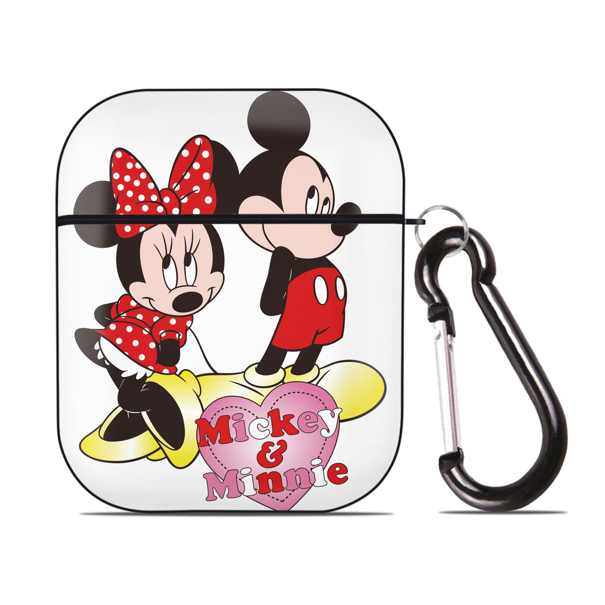 （画像用） ミッキーマウス Mickey Mouse AirPods 第2世代保護ケース ハードシェル ブラック 耐衝撃・防指紋・カラビナ付き
