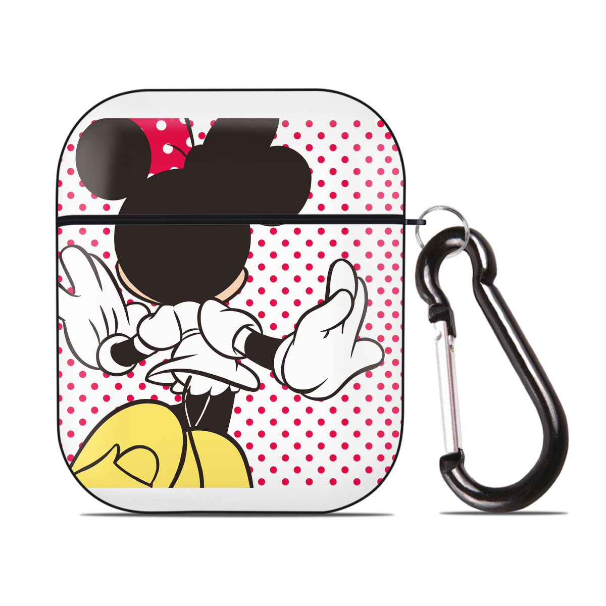 （画像用） ミッキーマウス Mickey Mouse AirPods 第2世代保護ケース ハードシェル ブラック 耐衝撃・防指紋・カラビナ付き