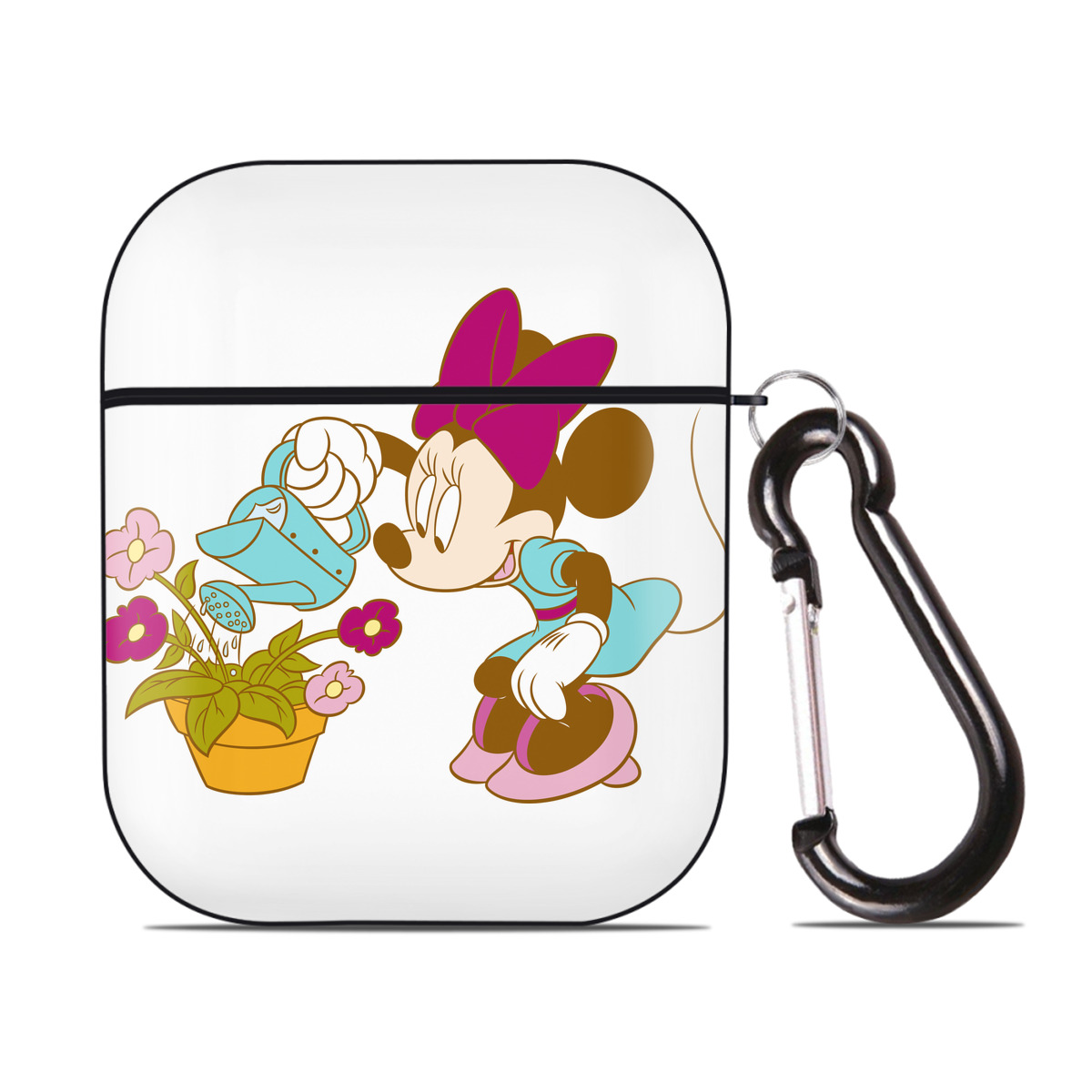 （画像用） ミッキーマウス Mickey Mouse AirPods 第2世代保護ケース ハードシェル ブラック 耐衝撃・防指紋・カラビナ付き