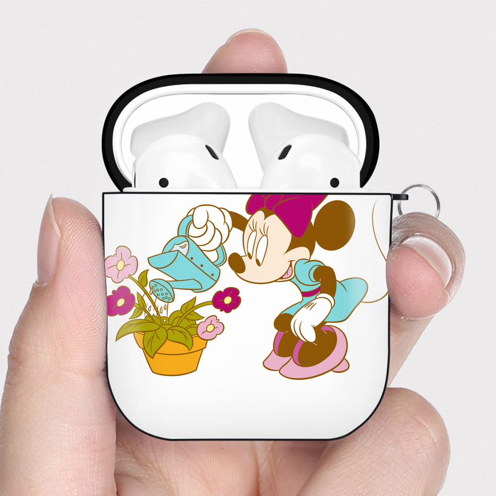 （画像用） ミッキーマウス Mickey Mouse AirPods 第2世代保護ケース ハードシェル ブラック 耐衝撃・防指紋・カラビナ付き