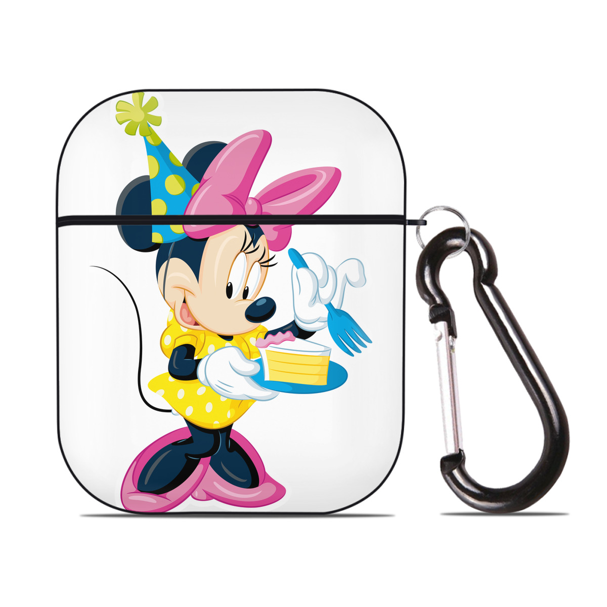 （画像用） ミッキーマウス Mickey Mouse AirPods 第2世代保護ケース ハードシェル ブラック 耐衝撃・防指紋・カラビナ付き