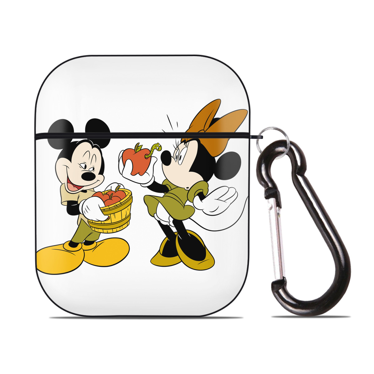 （画像用） ミッキーマウス Mickey Mouse AirPods 第2世代保護ケース ハードシェル ブラック 耐衝撃・防指紋・カラビナ付き