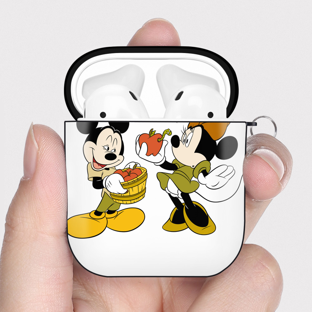 （画像用） ミッキーマウス Mickey Mouse AirPods 第2世代保護ケース ハードシェル ブラック 耐衝撃・防指紋・カラビナ付き