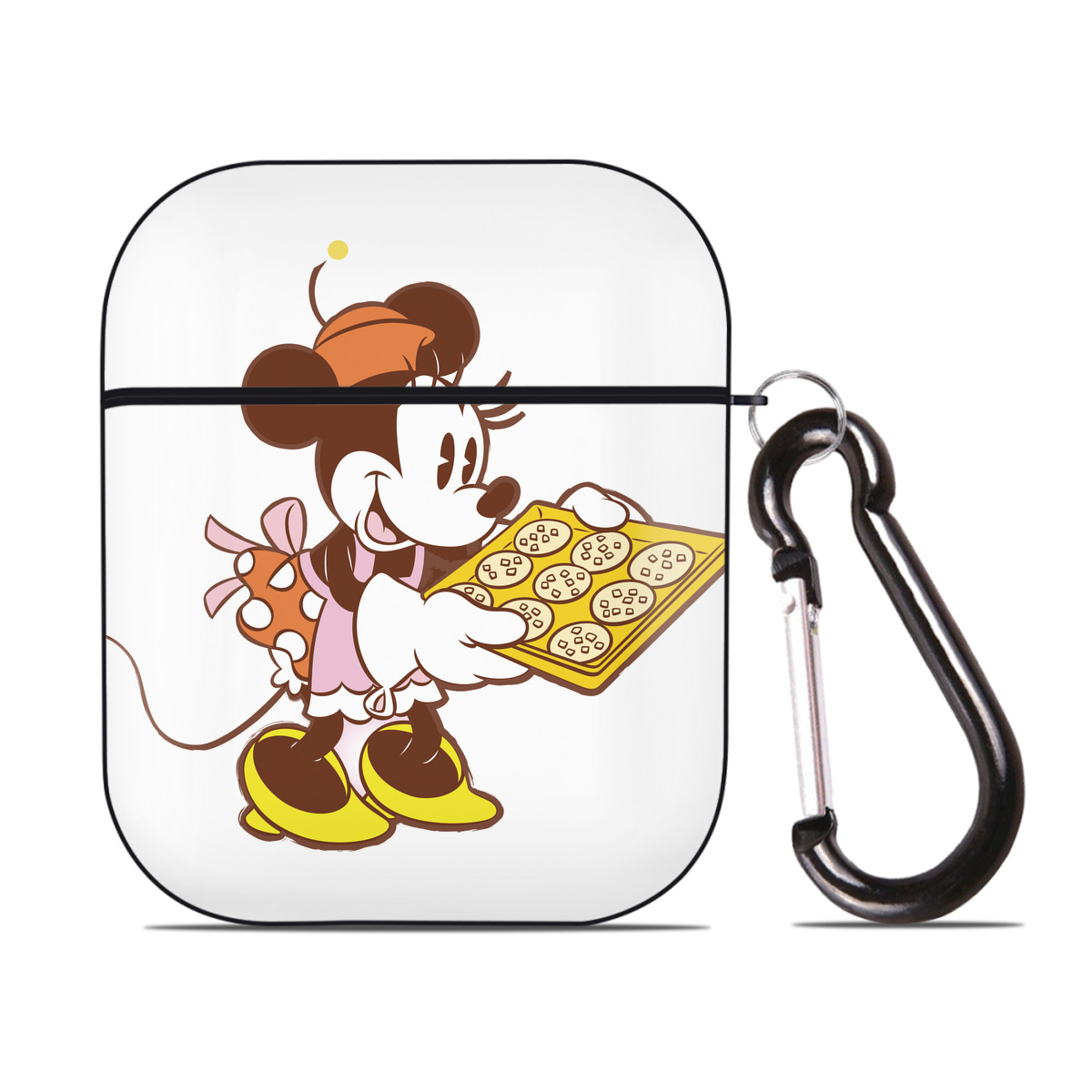 （画像用） ミッキーマウス Mickey Mouse AirPods 第2世代保護ケース ハードシェル ブラック 耐衝撃・防指紋・カラビナ付き
