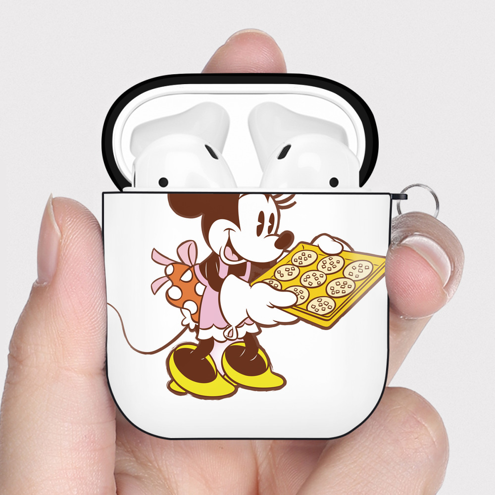 （画像用） ミッキーマウス Mickey Mouse AirPods 第2世代保護ケース ハードシェル ブラック 耐衝撃・防指紋・カラビナ付き