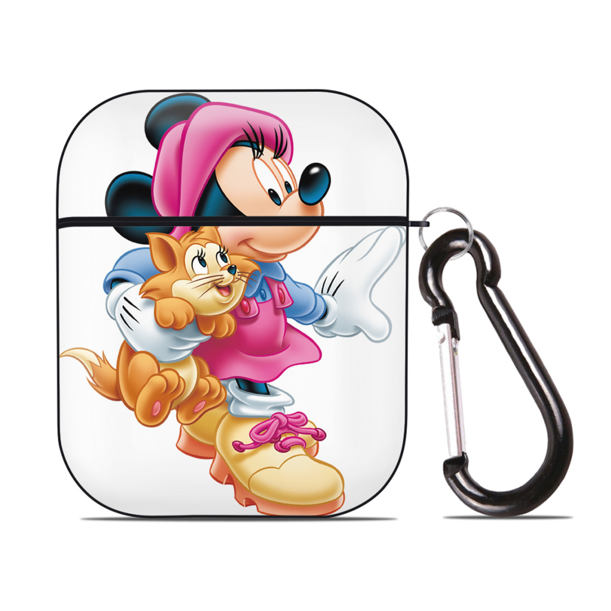 （画像用） ミッキーマウス Mickey Mouse AirPods 第2世代保護ケース ハードシェル ブラック 耐衝撃・防指紋・カラビナ付き