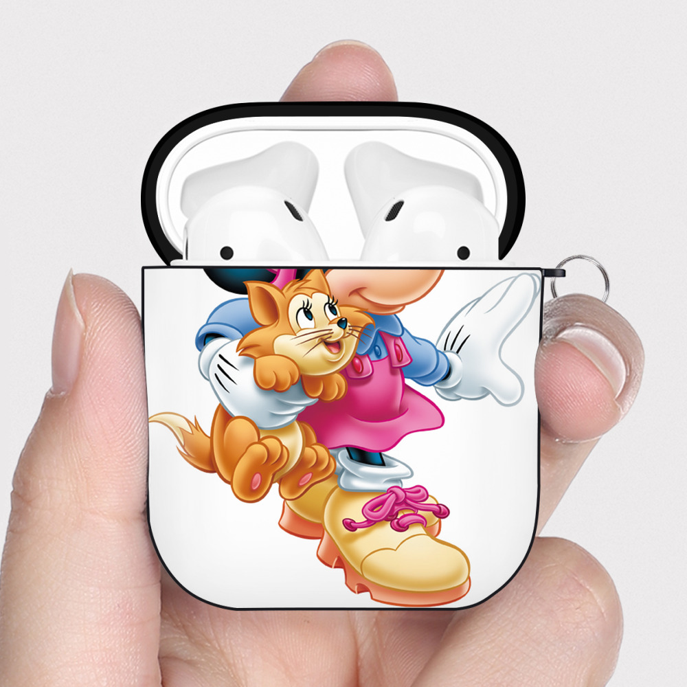（画像用） ミッキーマウス Mickey Mouse AirPods 第2世代保護ケース ハードシェル ブラック 耐衝撃・防指紋・カラビナ付き