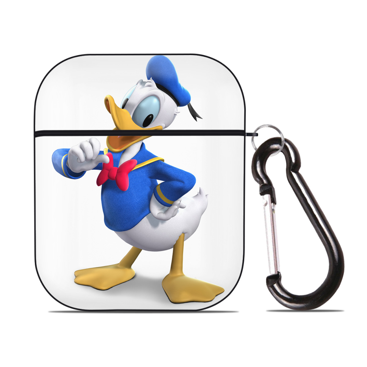 （画像用） ミッキーマウス Mickey Mouse AirPods 第2世代保護ケース ハードシェル ブラック 耐衝撃・防指紋・カラビナ付き