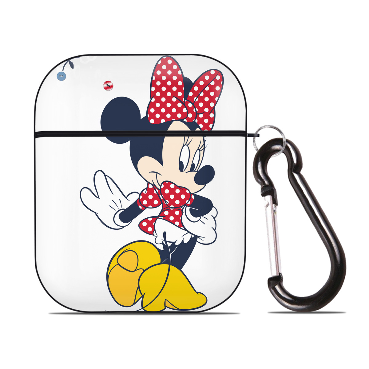 （画像用） ミッキーマウス Mickey Mouse AirPods 第2世代保護ケース ハードシェル ブラック 耐衝撃・防指紋・カラビナ付き