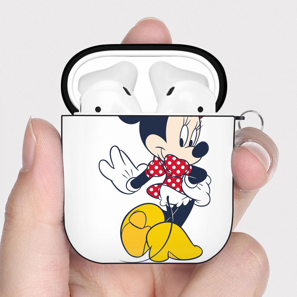 （画像用） ミッキーマウス Mickey Mouse AirPods 第2世代保護ケース ハードシェル ブラック 耐衝撃・防指紋・カラビナ付き