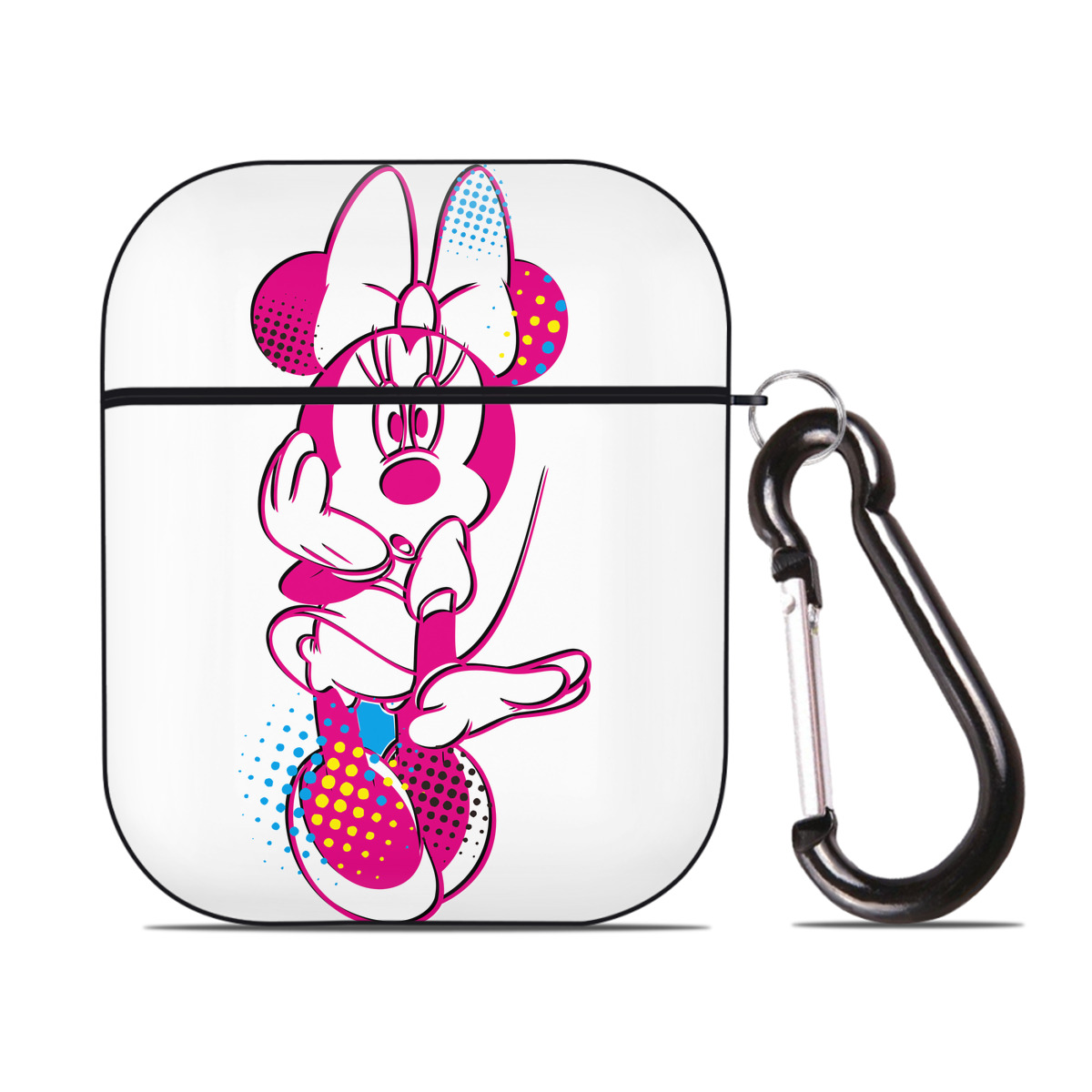 （画像用） ミッキーマウス Mickey Mouse AirPods 第2世代保護ケース ハードシェル ブラック 耐衝撃・防指紋・カラビナ付き