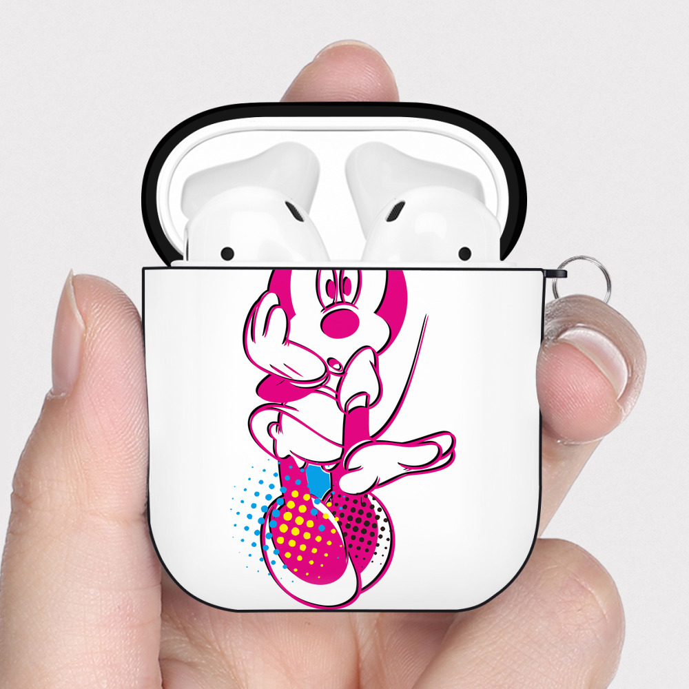 （画像用） ミッキーマウス Mickey Mouse AirPods 第2世代保護ケース ハードシェル ブラック 耐衝撃・防指紋・カラビナ付き