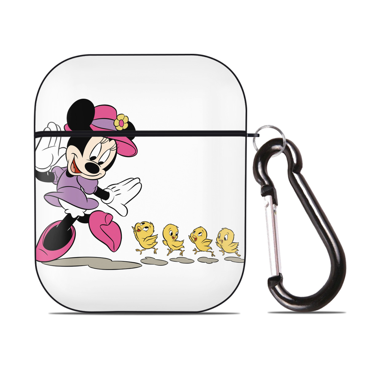 （画像用） ミッキーマウス Mickey Mouse AirPods 第2世代保護ケース ハードシェル ブラック 耐衝撃・防指紋・カラビナ付き