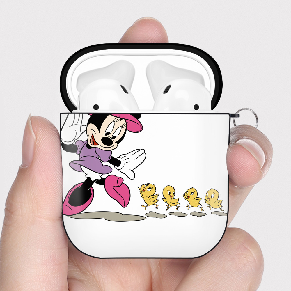 （画像用） ミッキーマウス Mickey Mouse AirPods 第2世代保護ケース ハードシェル ブラック 耐衝撃・防指紋・カラビナ付き