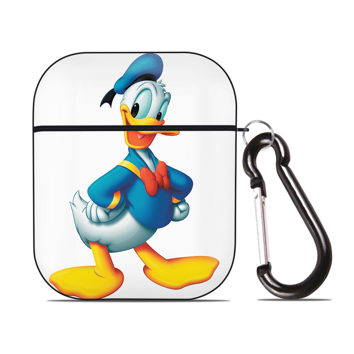 （画像用） ミッキーマウス Mickey Mouse AirPods 第2世代保護ケース ハードシェル ブラック 耐衝撃・防指紋・カラビナ付き