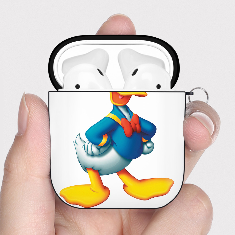 （画像用） ミッキーマウス Mickey Mouse AirPods 第2世代保護ケース ハードシェル ブラック 耐衝撃・防指紋・カラビナ付き