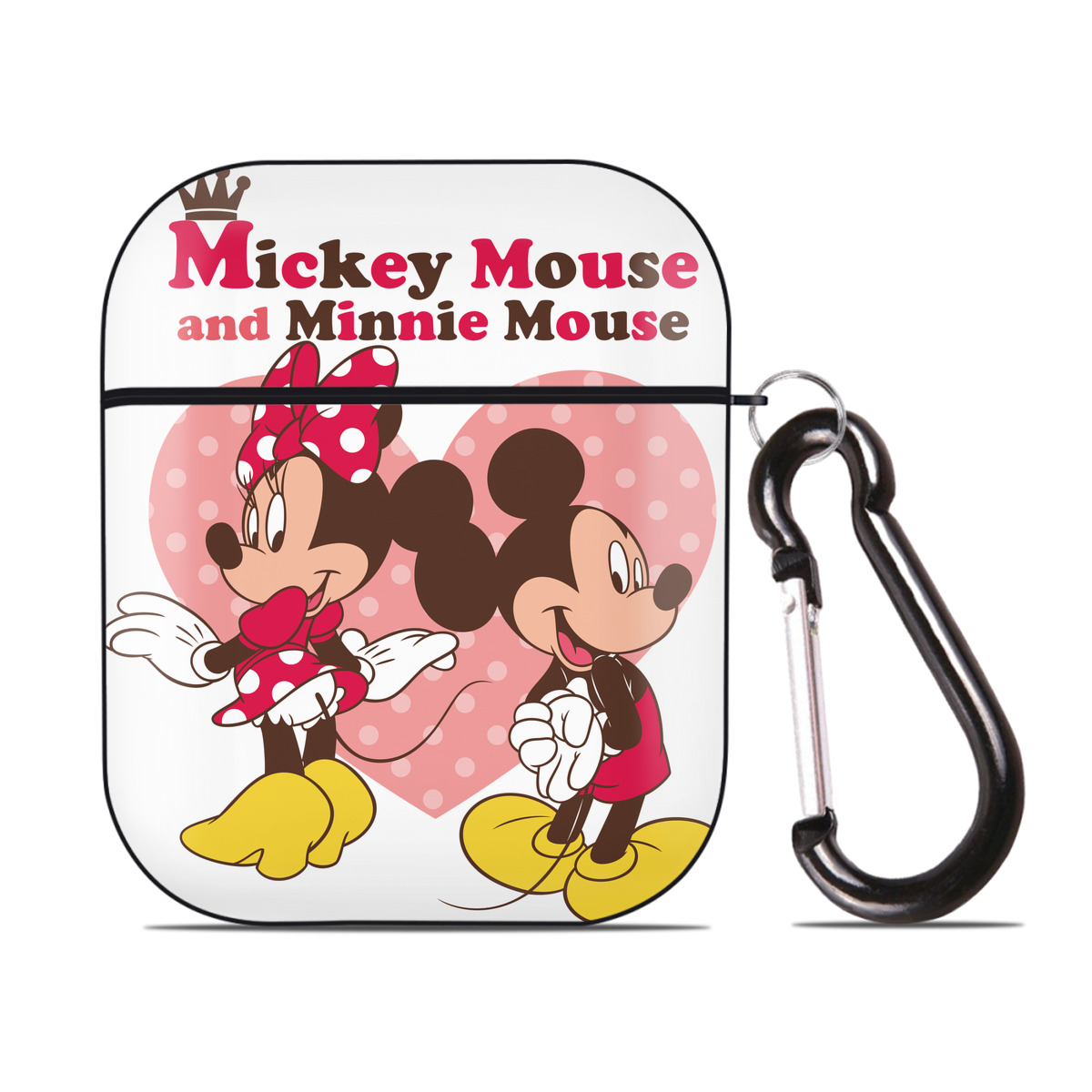 （画像用） ミッキーマウス Mickey Mouse AirPods 第2世代保護ケース ハードシェル ブラック 耐衝撃・防指紋・カラビナ付き