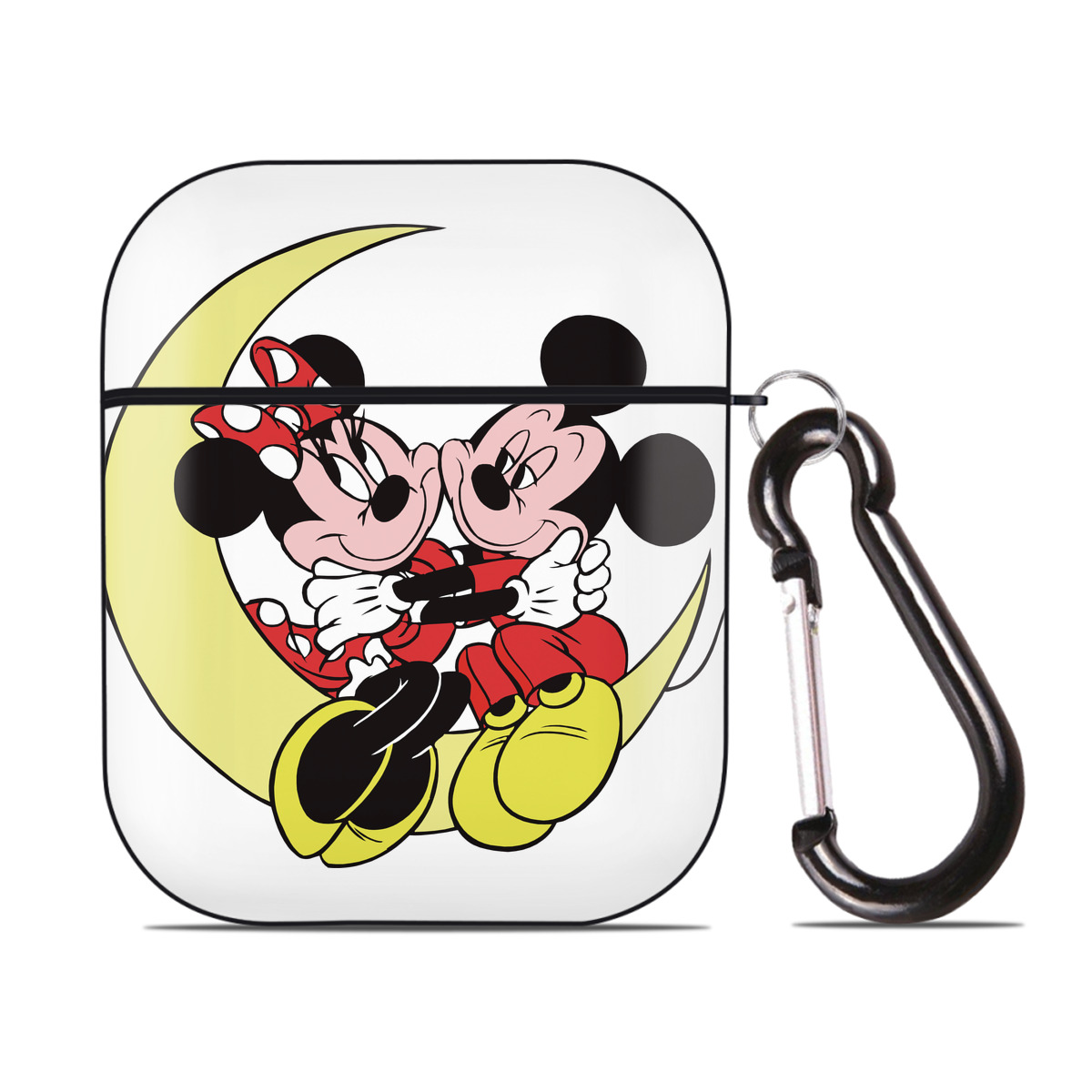 （画像用） ミッキーマウス Mickey Mouse AirPods 第2世代保護ケース ハードシェル ブラック 耐衝撃・防指紋・カラビナ付き
