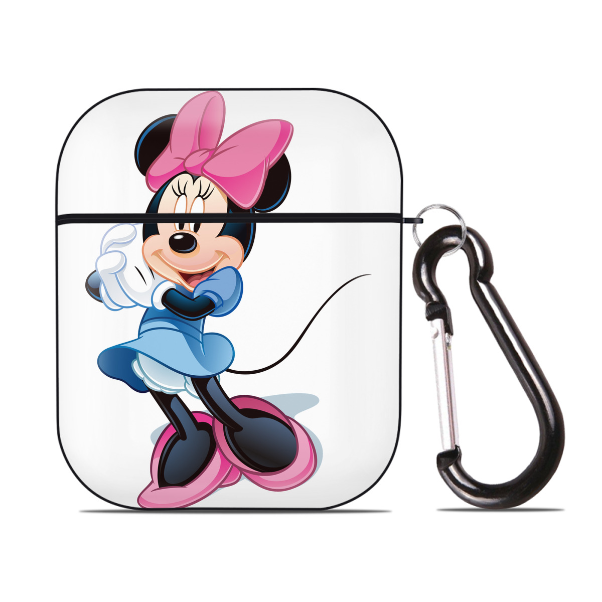 （画像用） ミッキーマウス Mickey Mouse AirPods 第2世代保護ケース ハードシェル ブラック 耐衝撃・防指紋・カラビナ付き