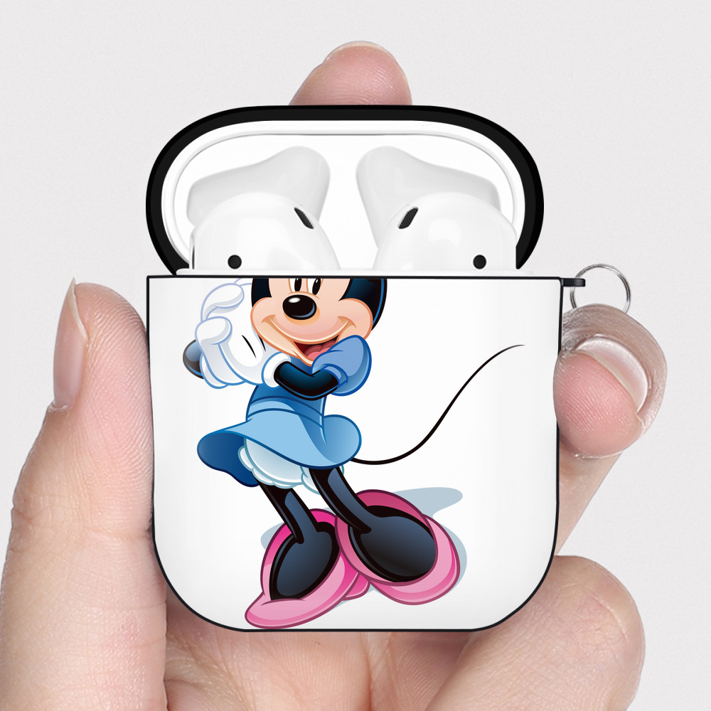 （画像用） ミッキーマウス Mickey Mouse AirPods 第2世代保護ケース ハードシェル ブラック 耐衝撃・防指紋・カラビナ付き