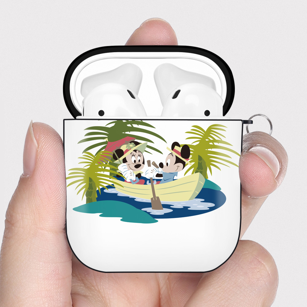（画像用） ミッキーマウス Mickey Mouse AirPods 第2世代保護ケース ハードシェル ブラック 耐衝撃・防指紋・カラビナ付き