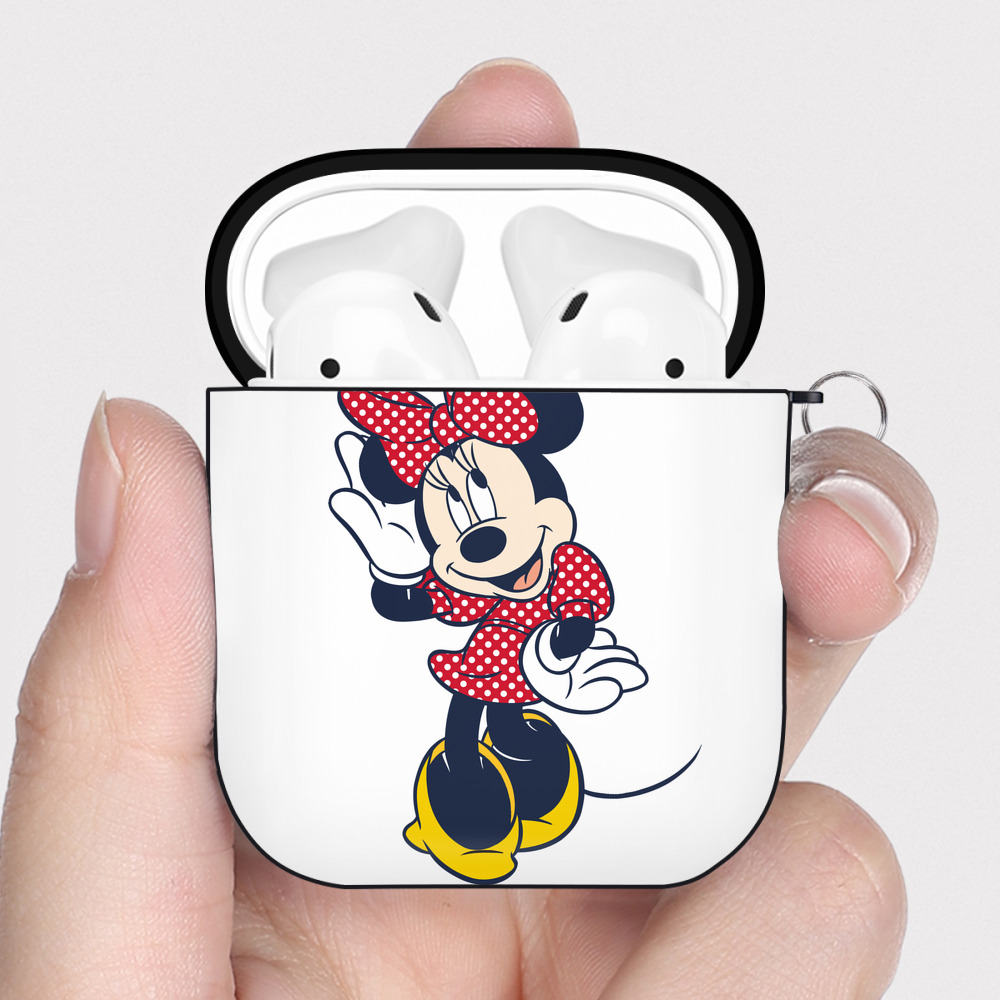 （画像用） ミッキーマウス Mickey Mouse AirPods 第2世代保護ケース ハードシェル ブラック 耐衝撃・防指紋・カラビナ付き