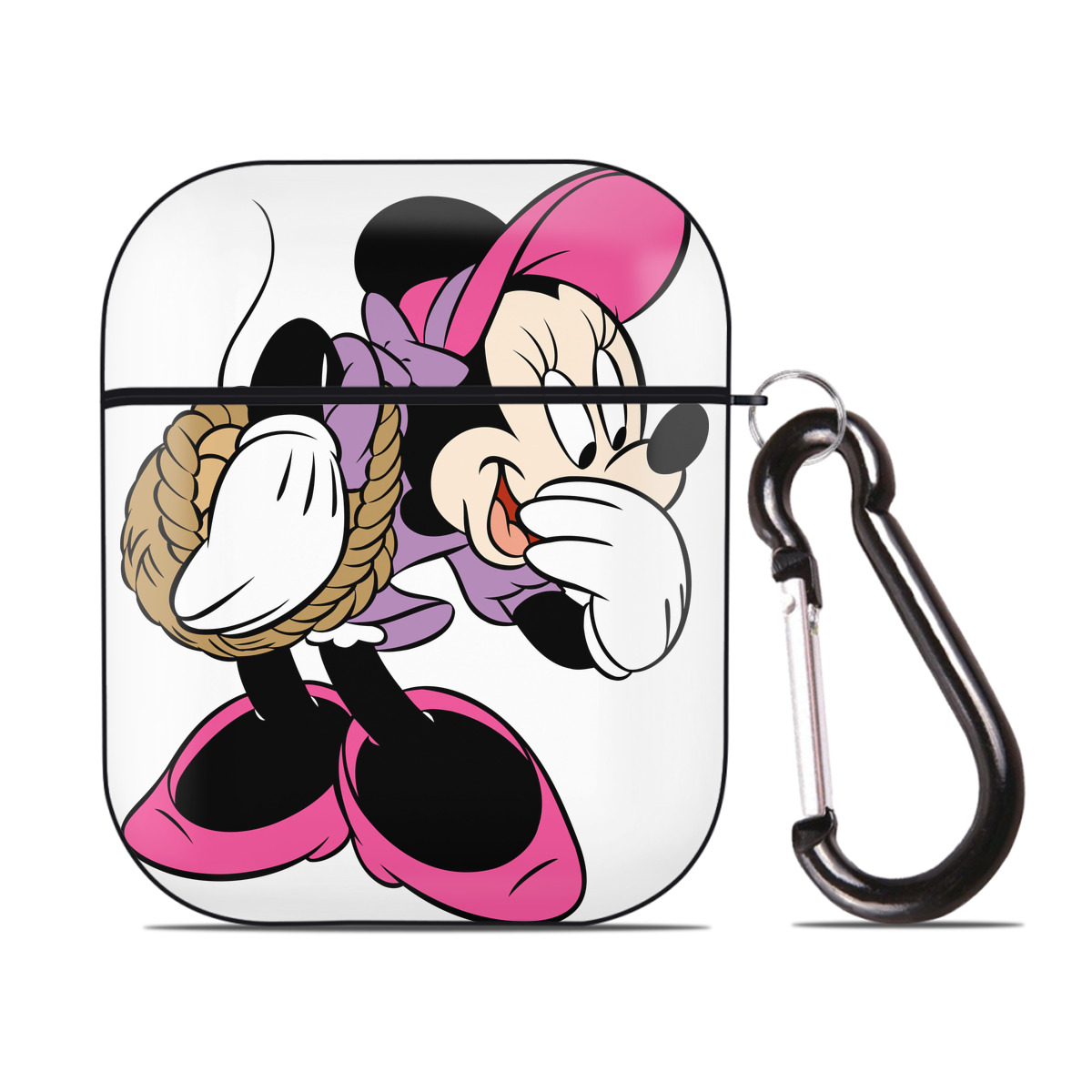 （画像用） ミッキーマウス Mickey Mouse AirPods 第2世代保護ケース ハードシェル ブラック 耐衝撃・防指紋・カラビナ付き