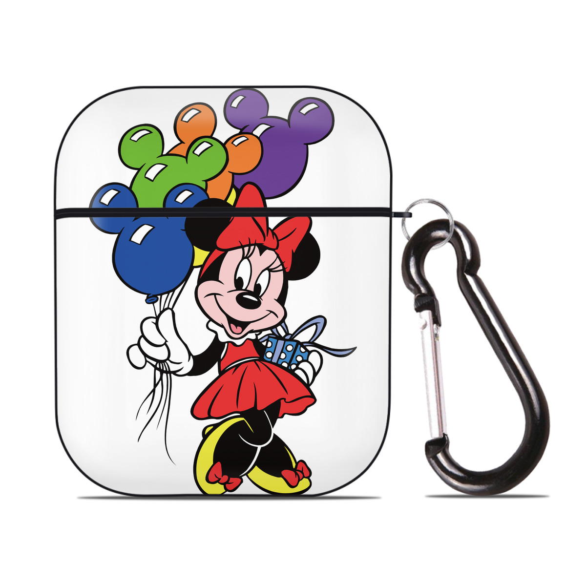 （画像用） ミッキーマウス Mickey Mouse AirPods 第2世代保護ケース ハードシェル ブラック 耐衝撃・防指紋・カラビナ付き