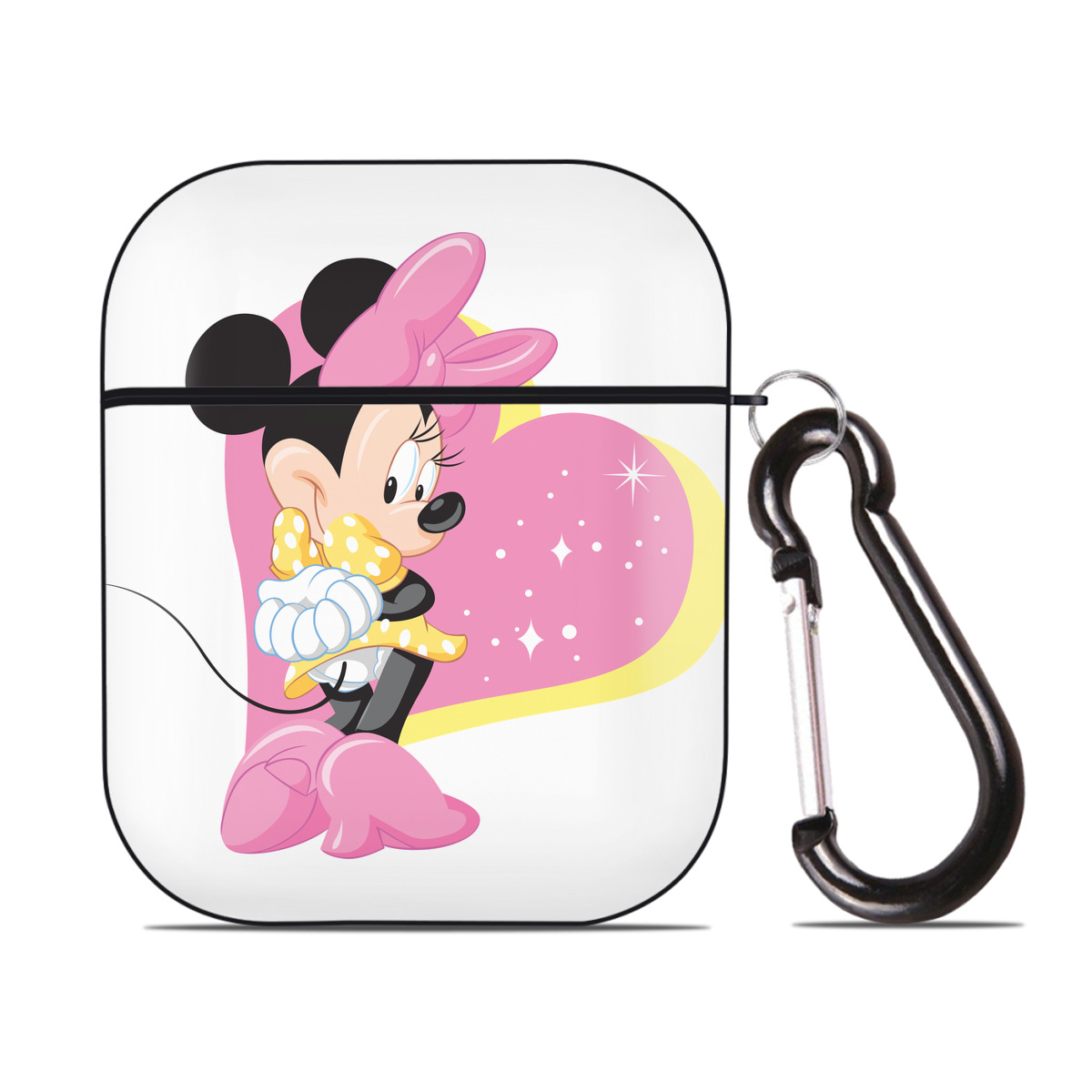 （画像用） ミッキーマウス Mickey Mouse AirPods 第2世代保護ケース ハードシェル ブラック 耐衝撃・防指紋・カラビナ付き