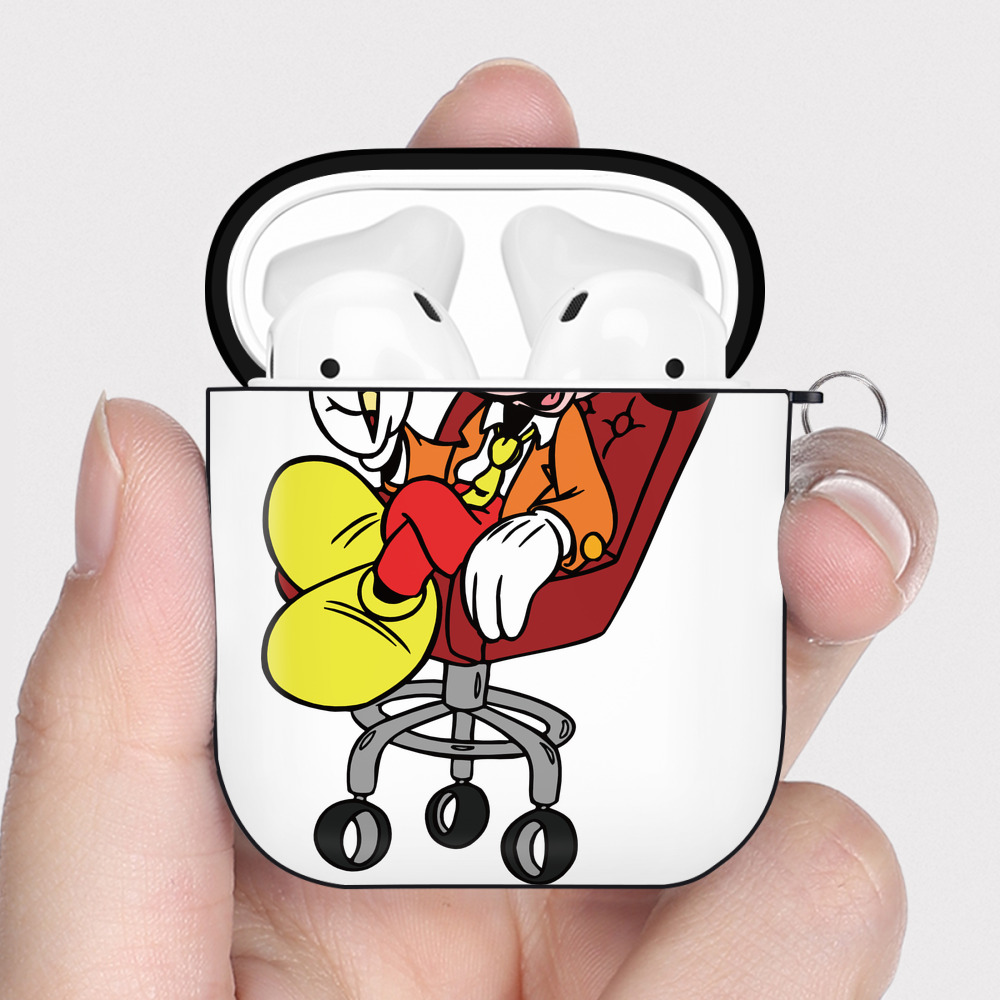 （画像用） ミッキーマウス Mickey Mouse AirPods 第2世代保護ケース ハードシェル ブラック 耐衝撃・防指紋・カラビナ付き
