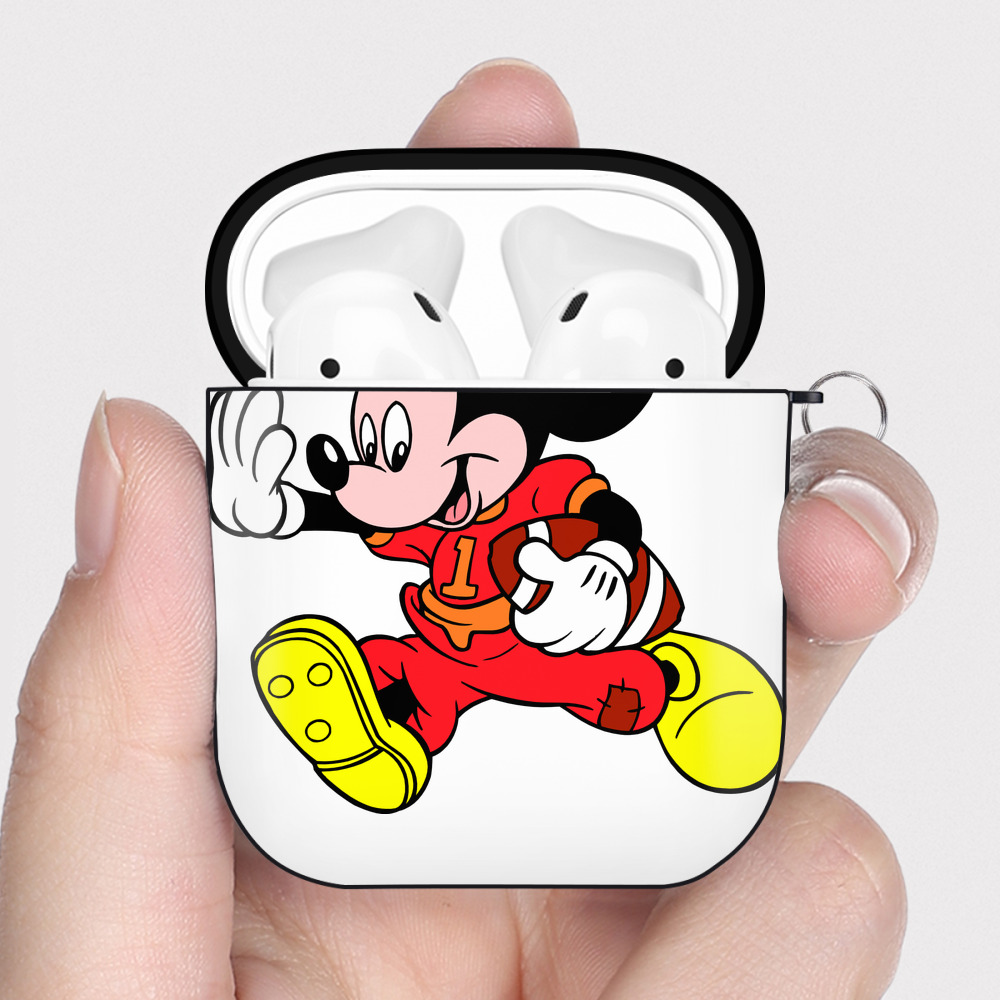 （画像用） ミッキーマウス Mickey Mouse AirPods 第2世代保護ケース ハードシェル ブラック 耐衝撃・防指紋・カラビナ付き