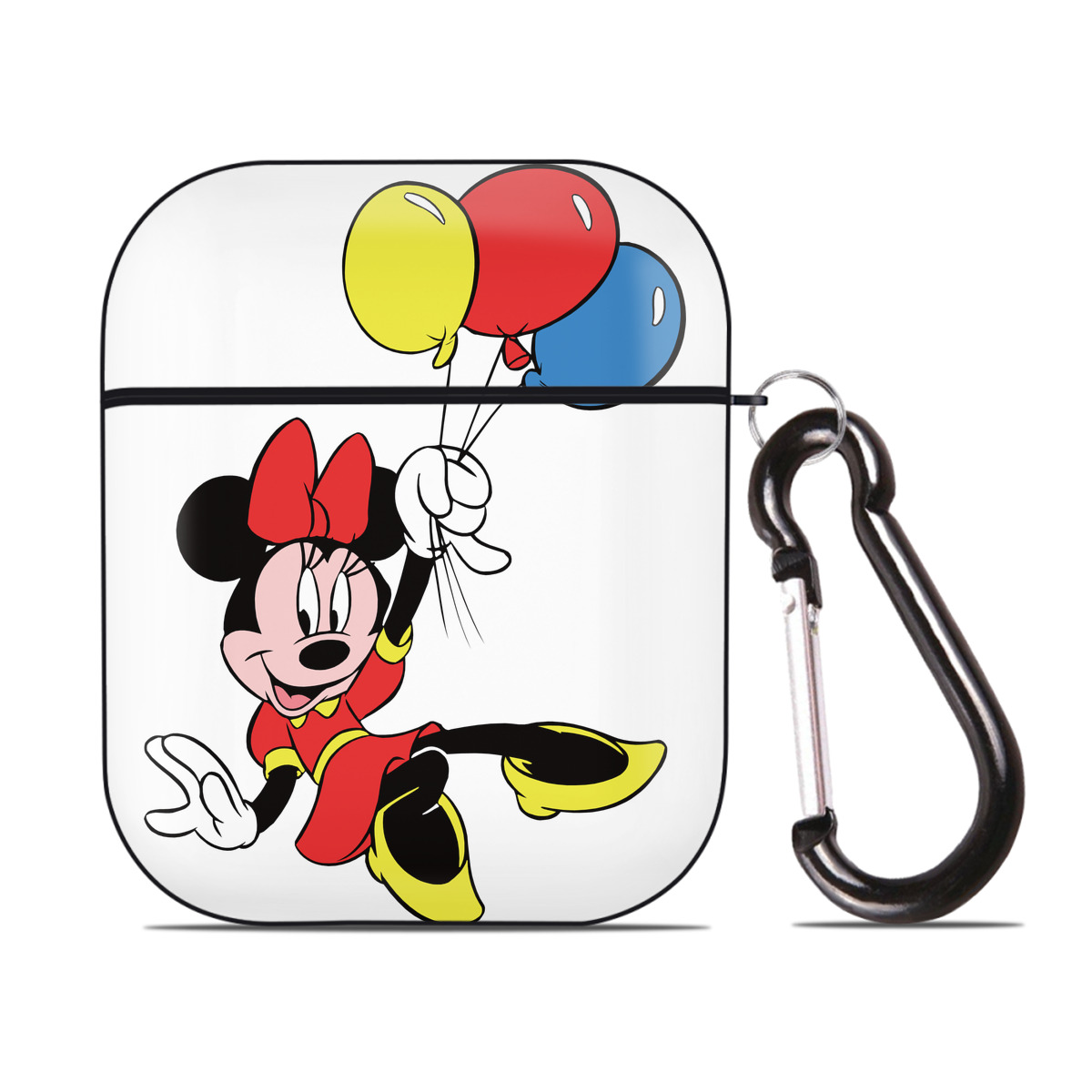 （画像用） ミッキーマウス Mickey Mouse AirPods 第2世代保護ケース ハードシェル ブラック 耐衝撃・防指紋・カラビナ付き