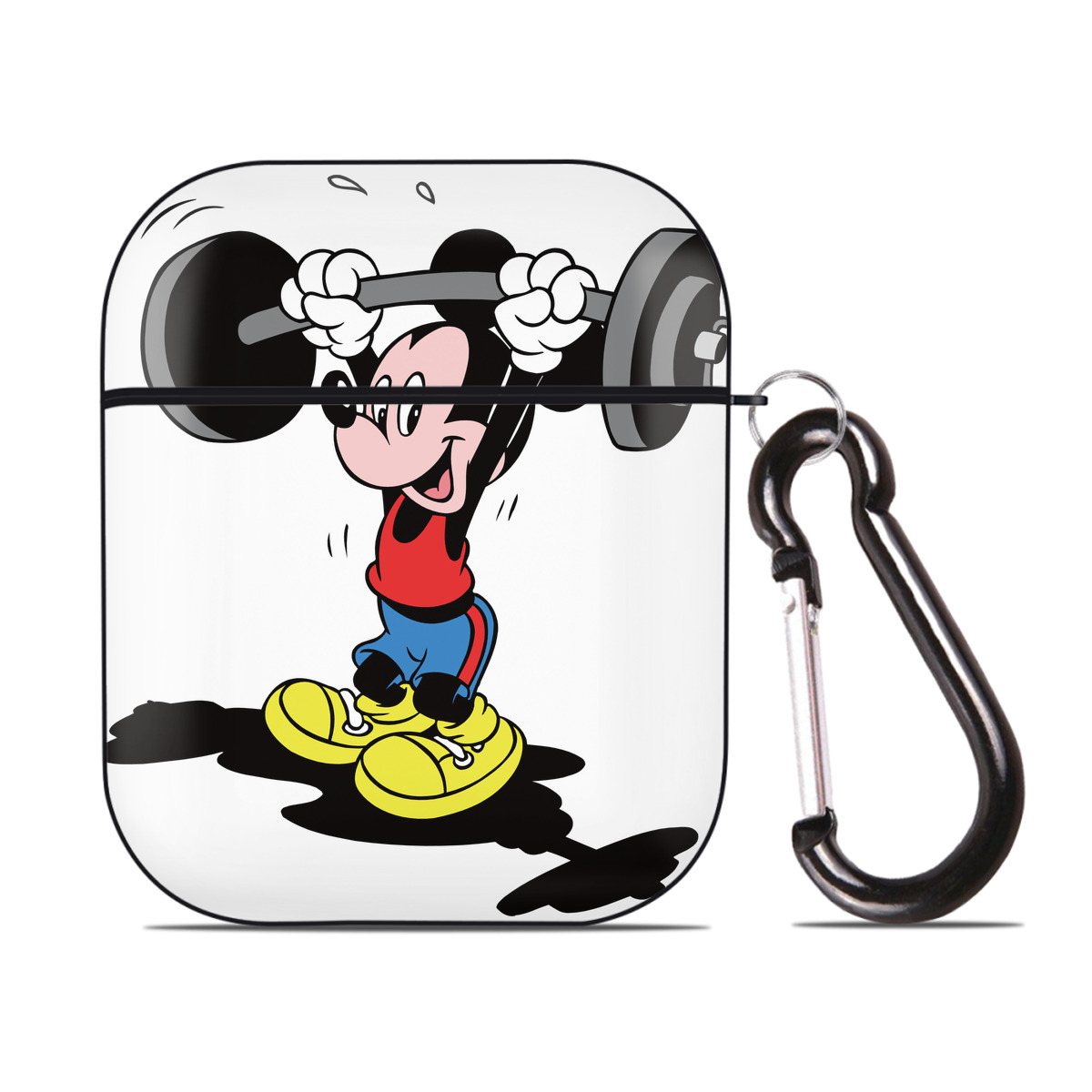 （画像用） ミッキーマウス Mickey Mouse AirPods 第2世代保護ケース ハードシェル ブラック 耐衝撃・防指紋・カラビナ付き