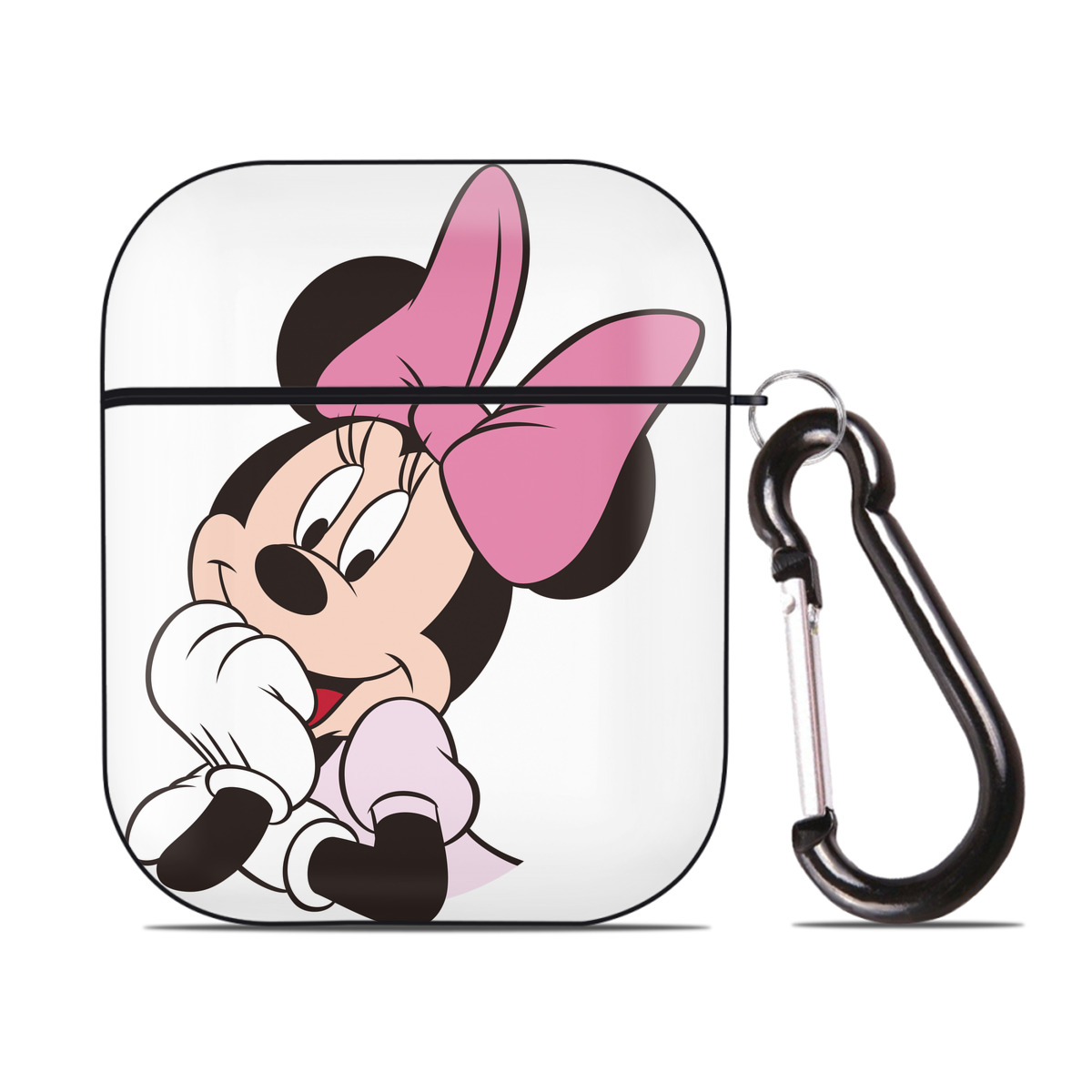 （画像用） ミッキーマウス Mickey Mouse AirPods 第2世代保護ケース ハードシェル ブラック 耐衝撃・防指紋・カラビナ付き